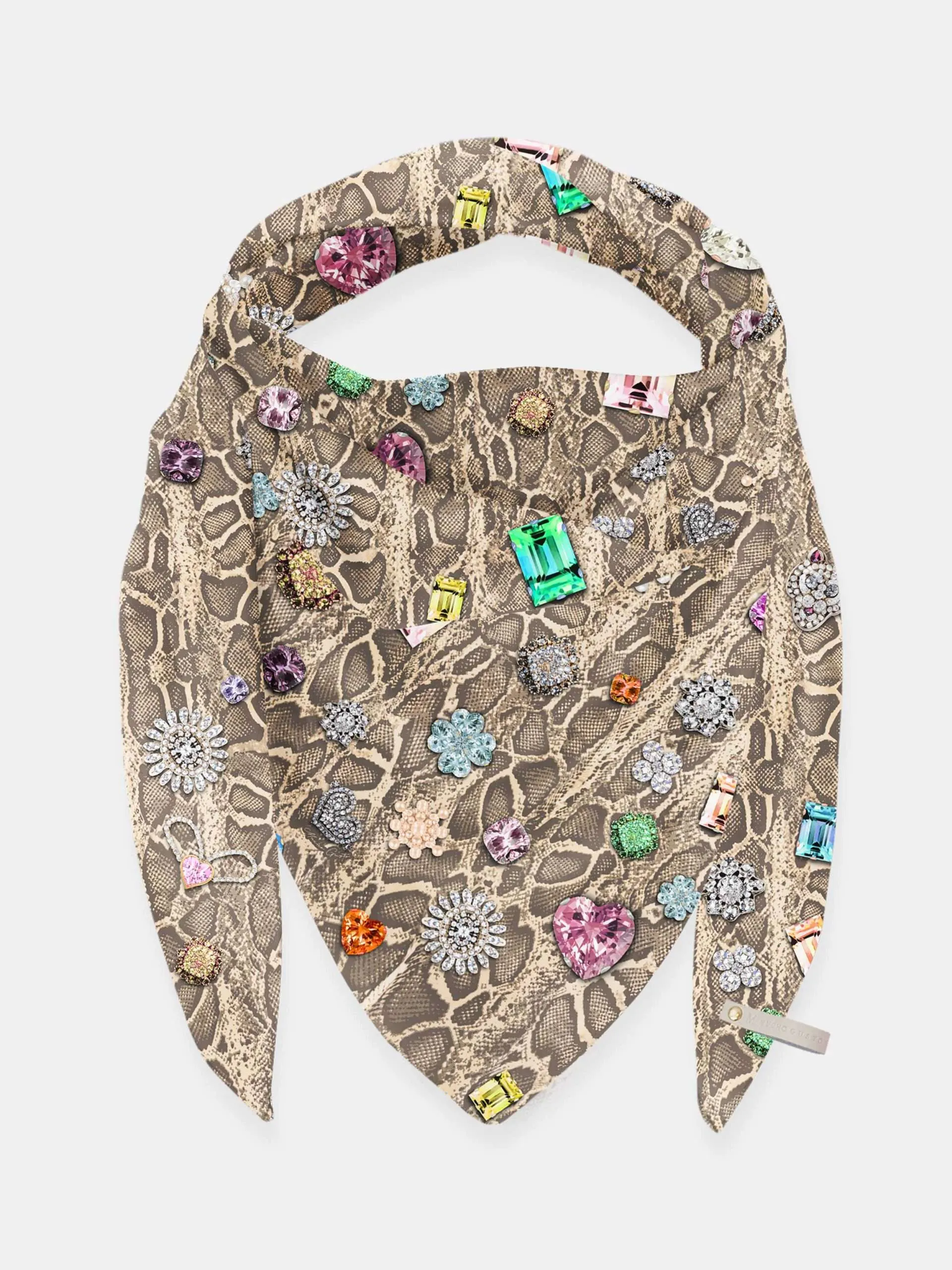 Mucho Gusto Zijden sjaal st. tropez paisley met strepen patchwork