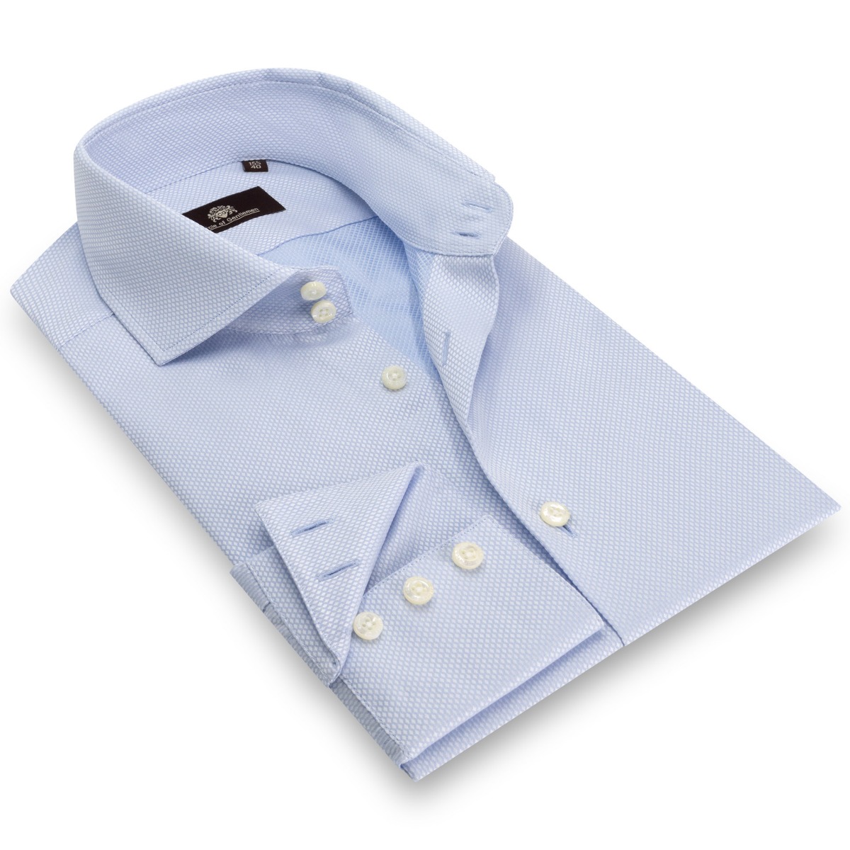 Circle of Gentlemen Albin 2 knoops kraag, 3 knoops manchet, jacquard geweven shirt 100% co