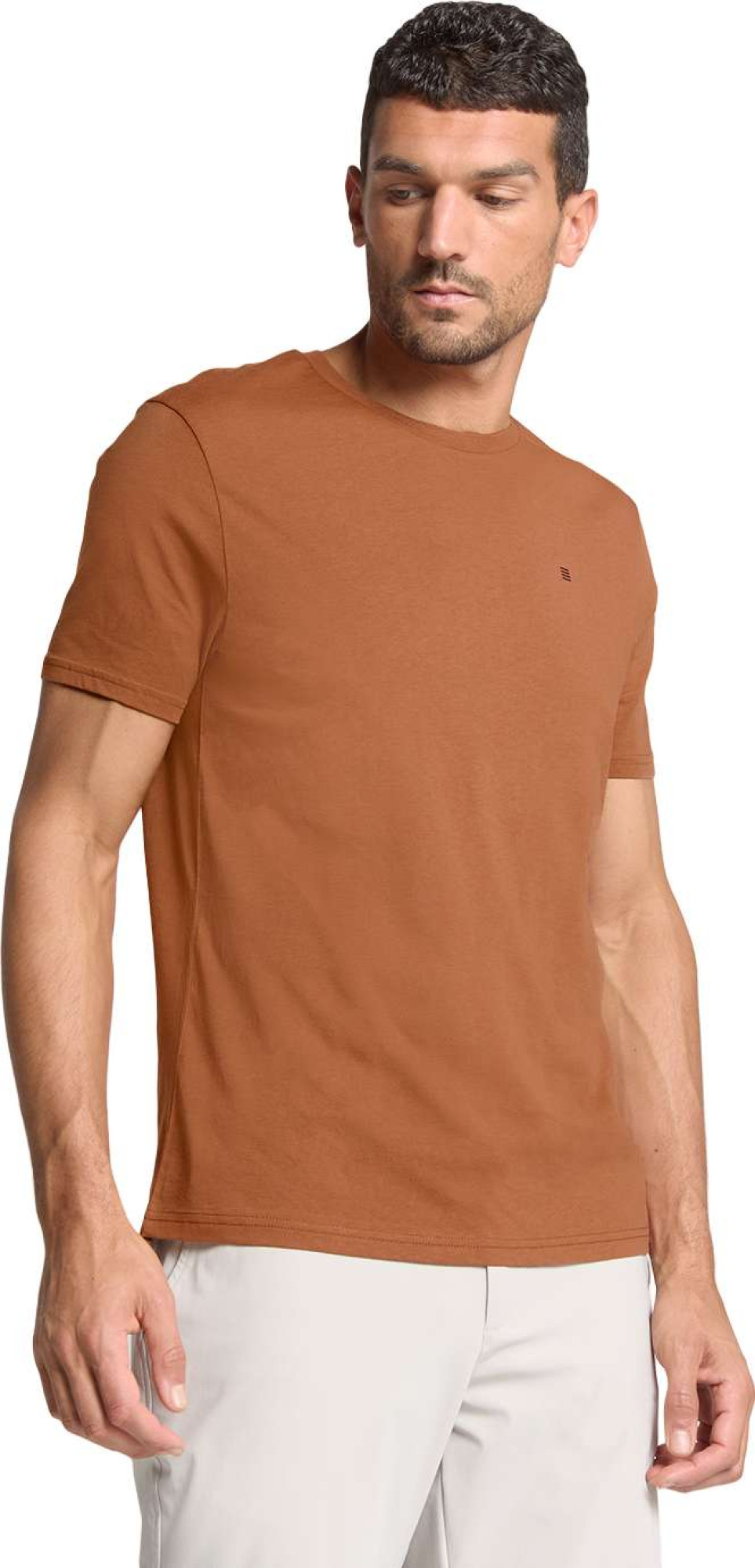 No Excess T-shirt crewneck solid basic caramel