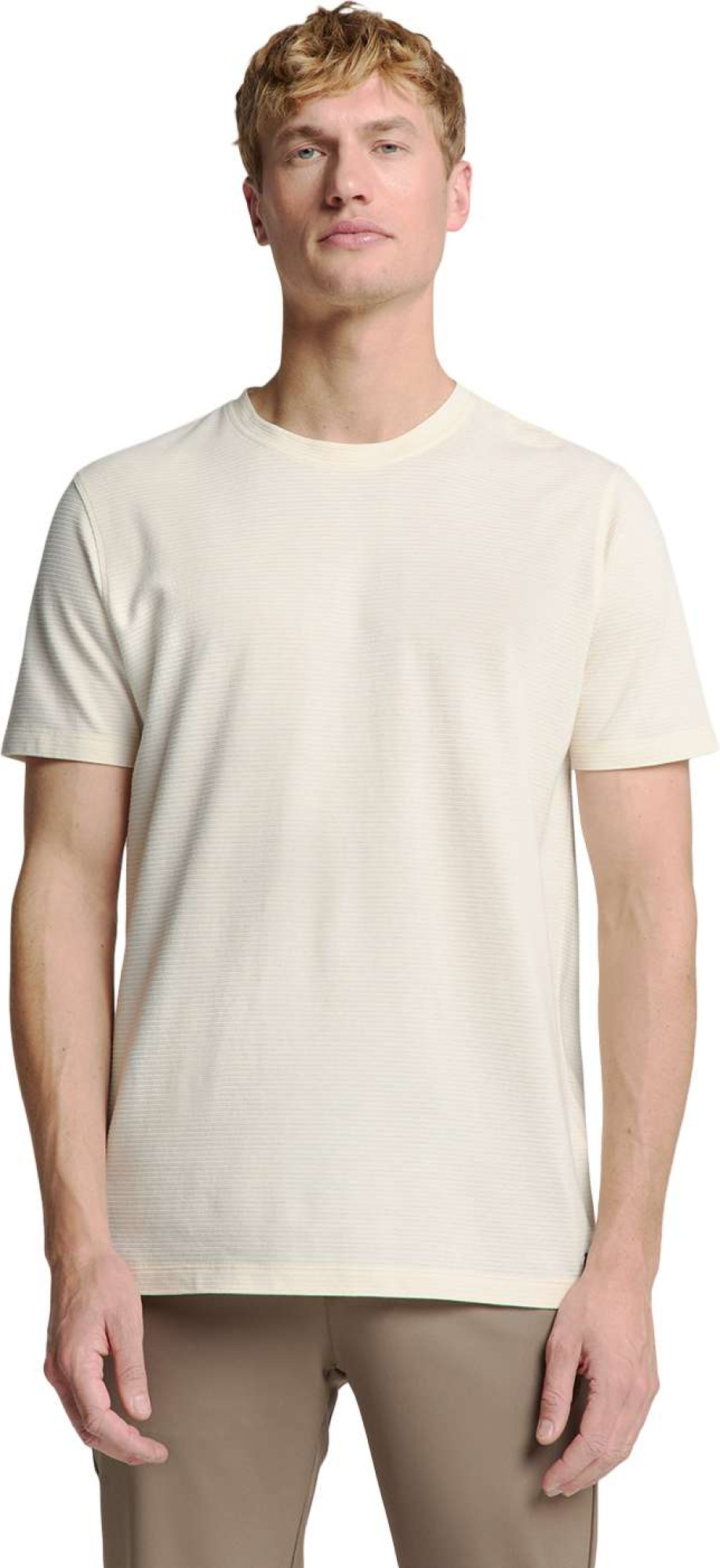 No Excess T-shirt crewneck solid relief knit offwhite