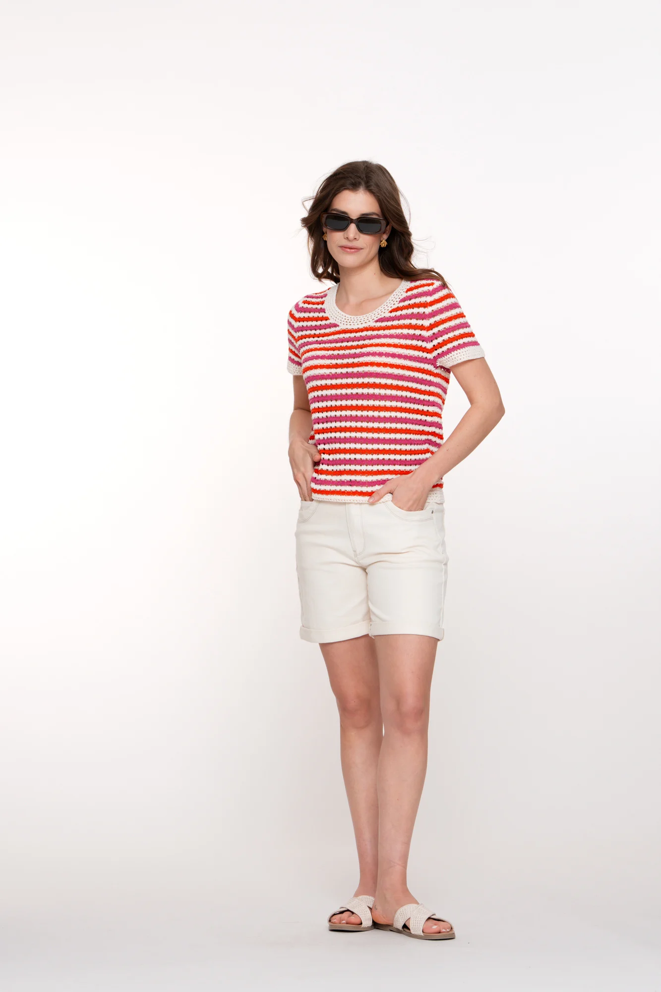 Geisha 51314-10 718 jeans shorts ecru raw