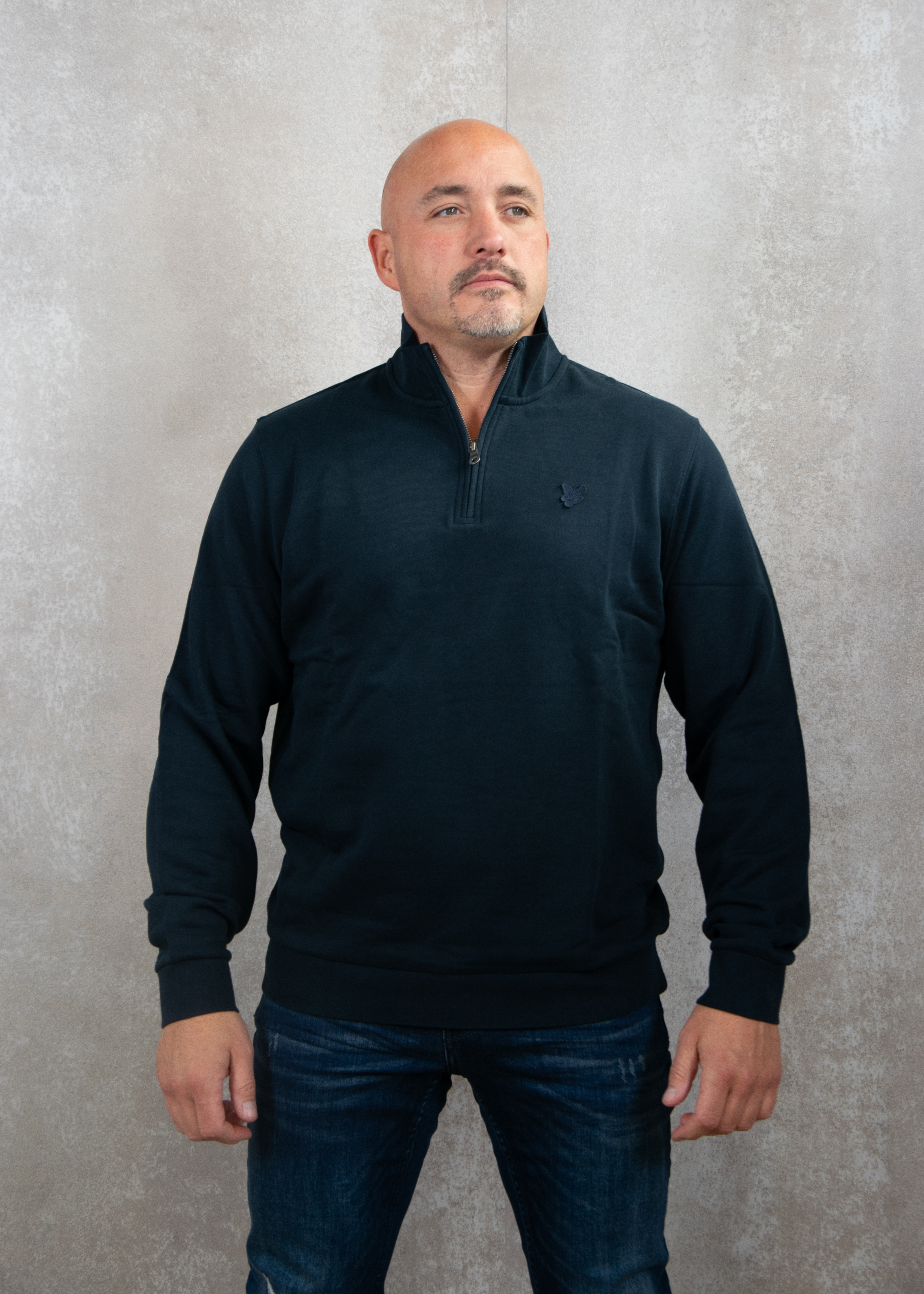 Lyle and Scott Tonal eagle quarter zip sweat