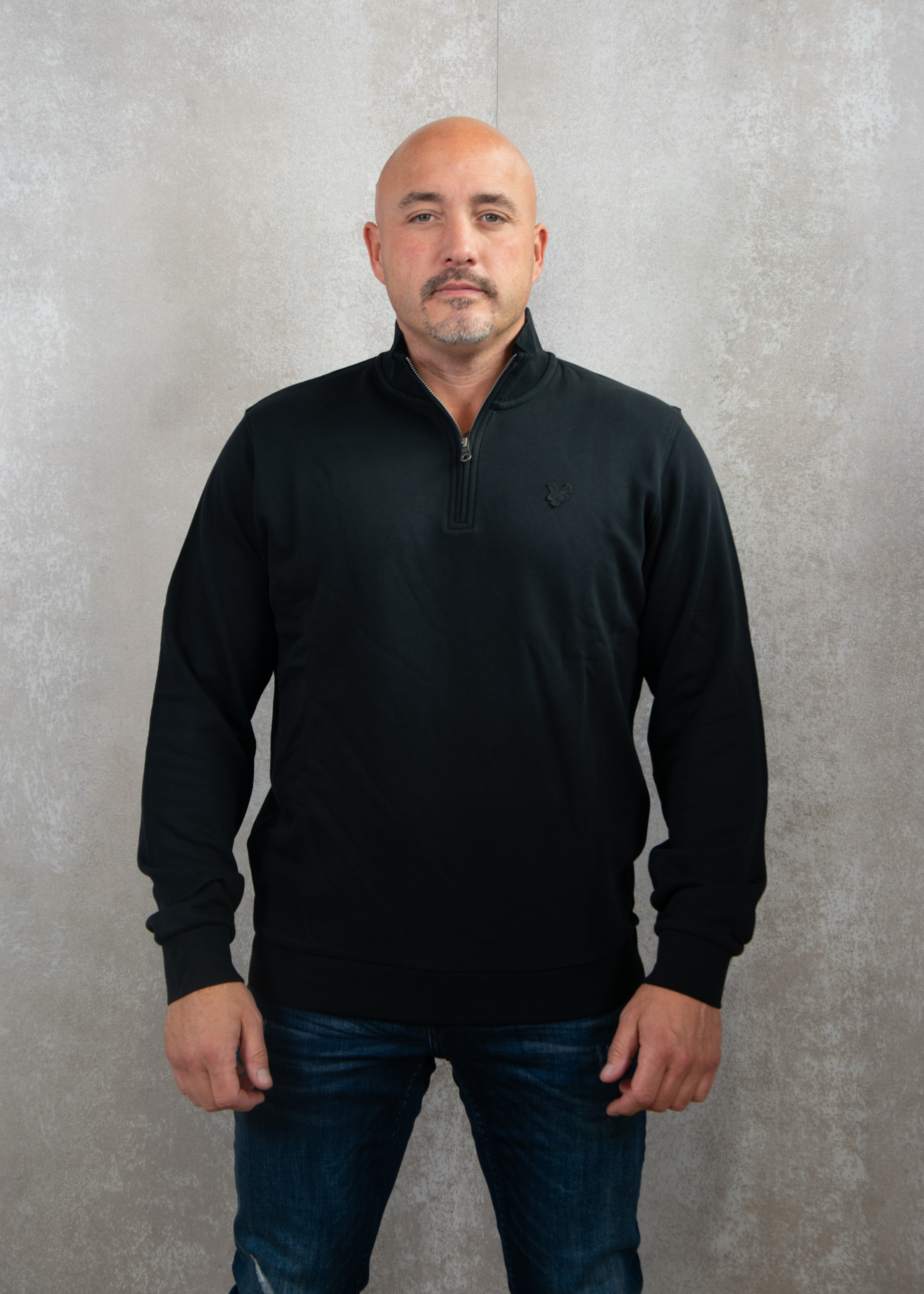 Lyle and Scott Tonal eagle quarter zip sweat