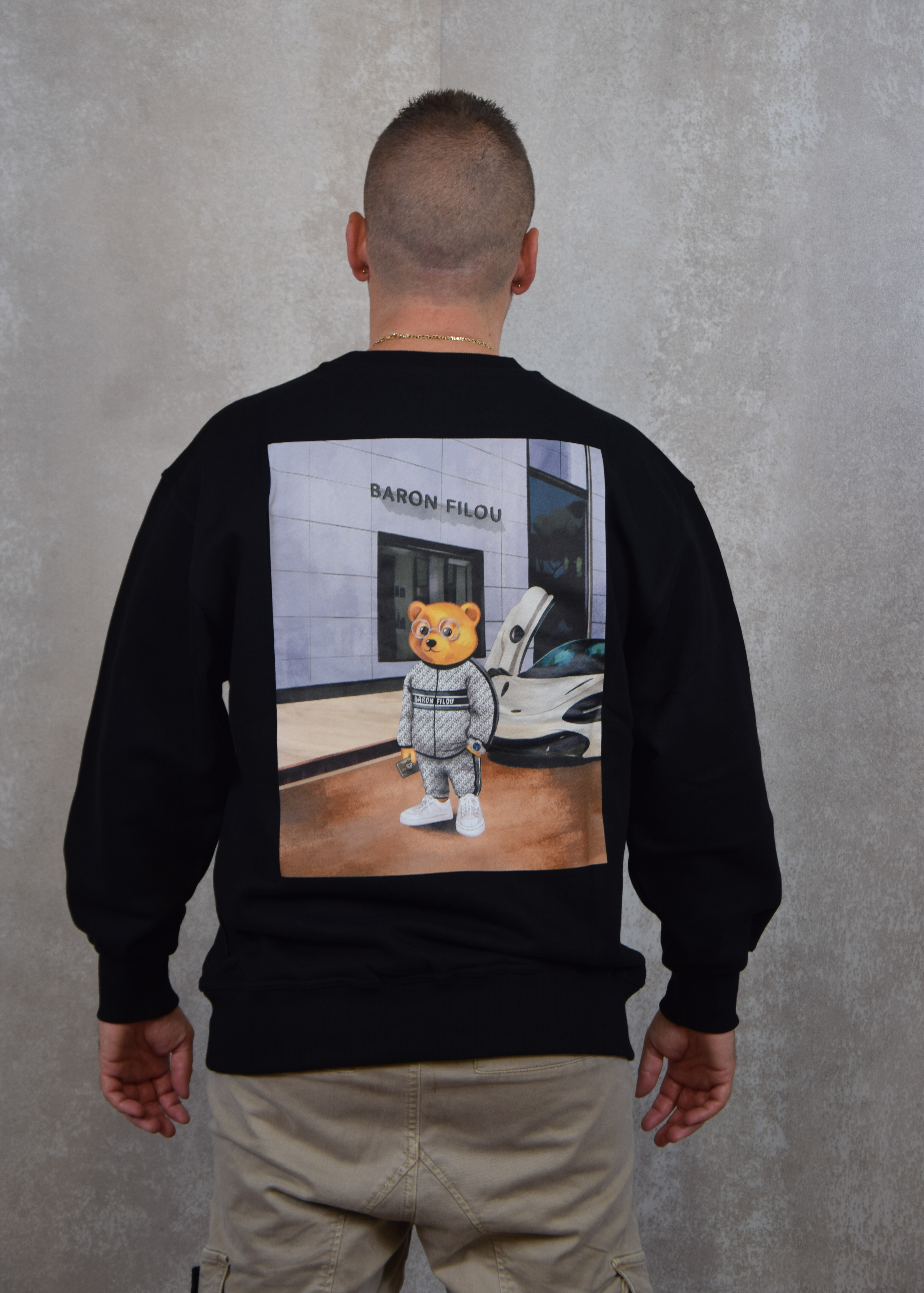 Baron Filou Cxvii oversized pullover poster backprint