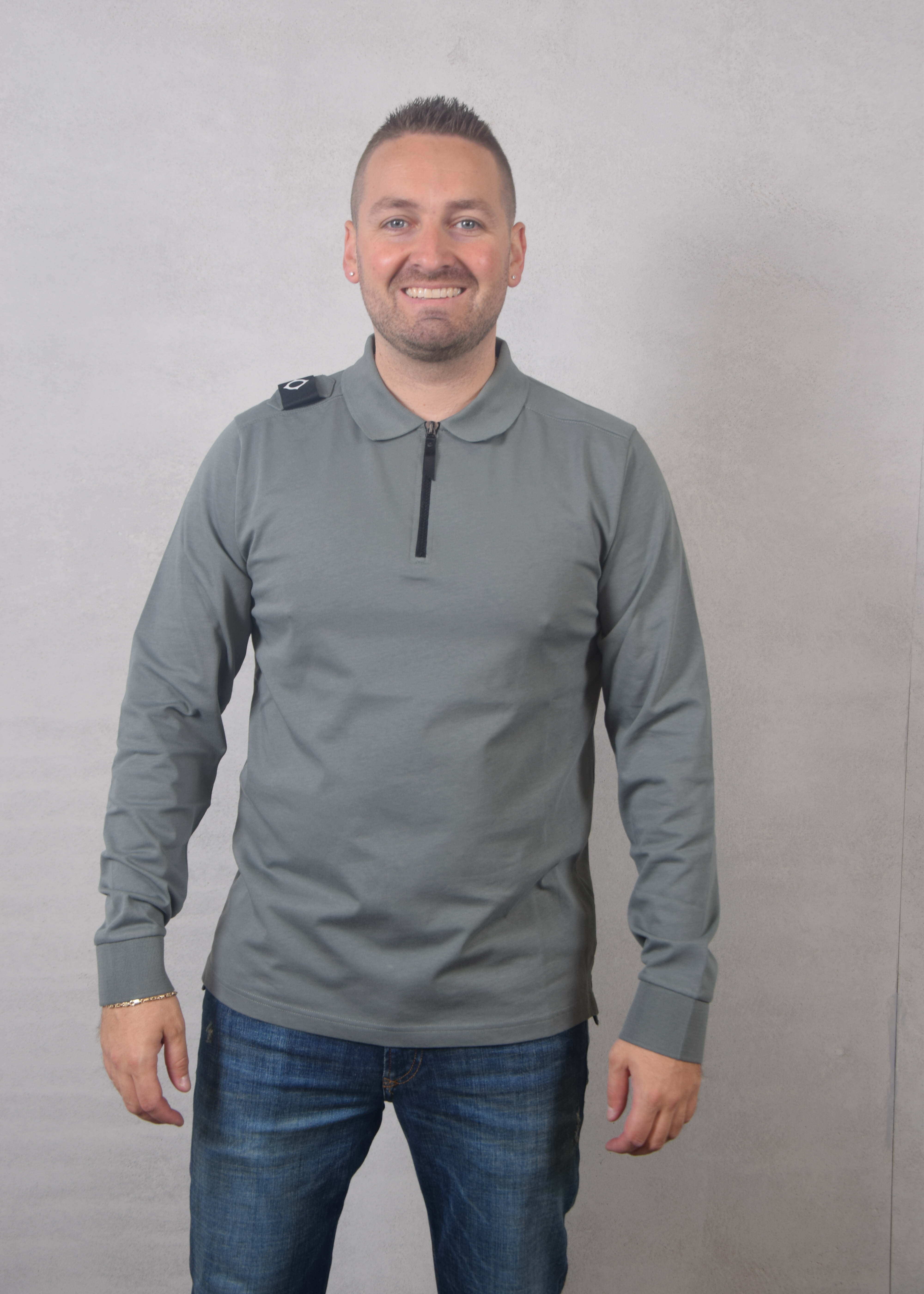 Ma.strum Ls jersey zip polo