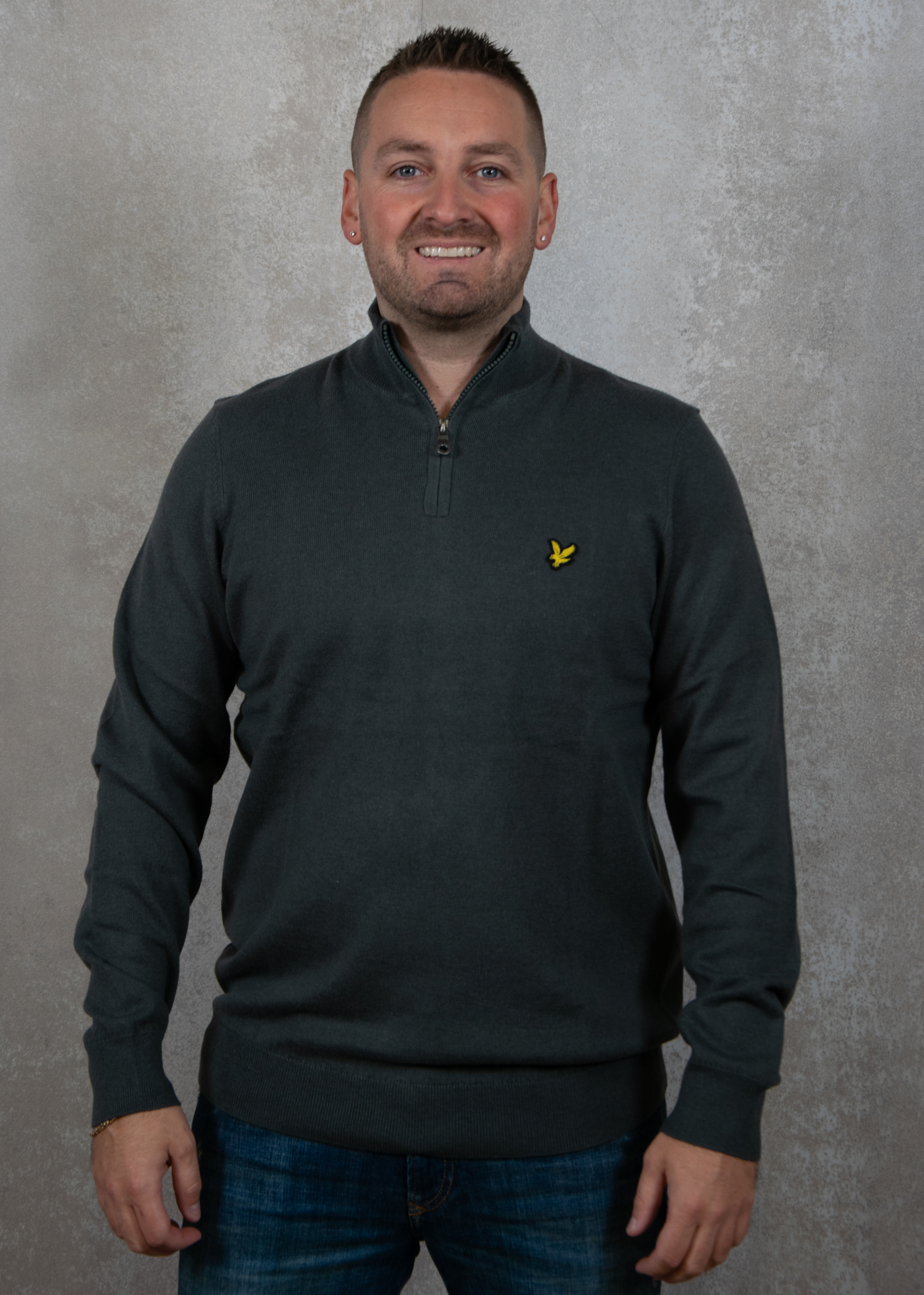Lyle and Scott Cotton merino quarter zip jumper