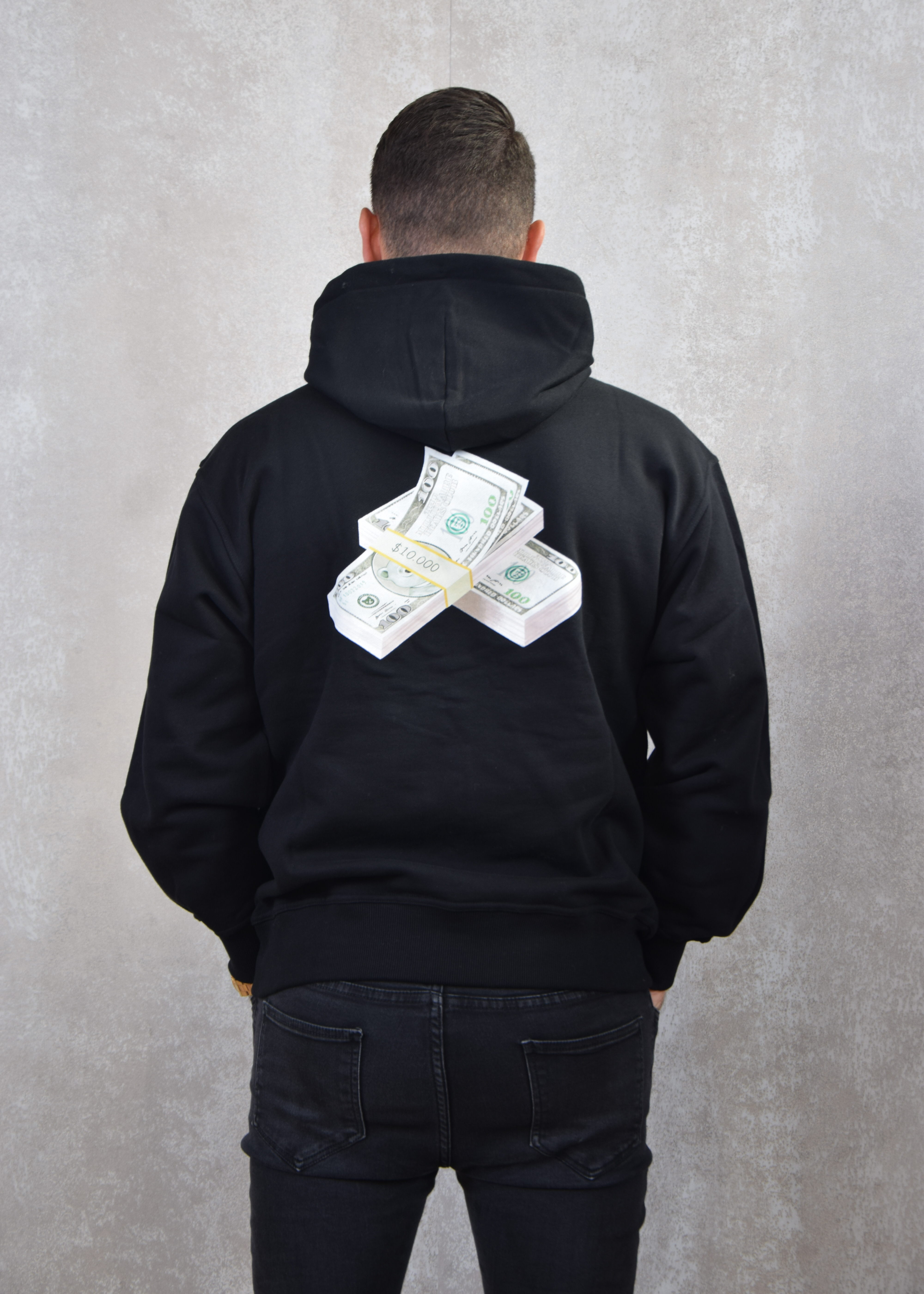 Baron Filou Cash stack oversized backprint hoodie chenille