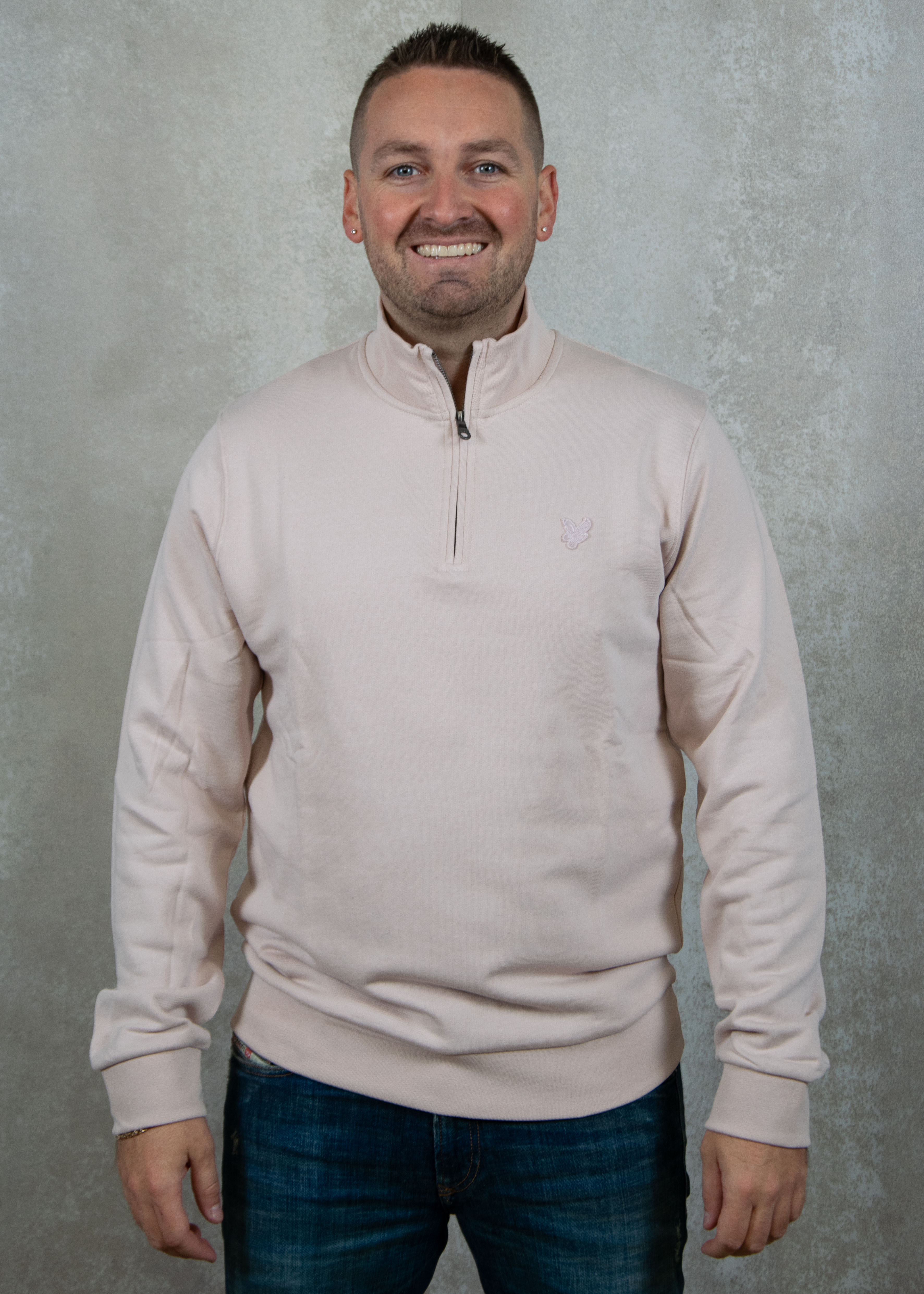Lyle and Scott Tonal eagle quater zip sweat