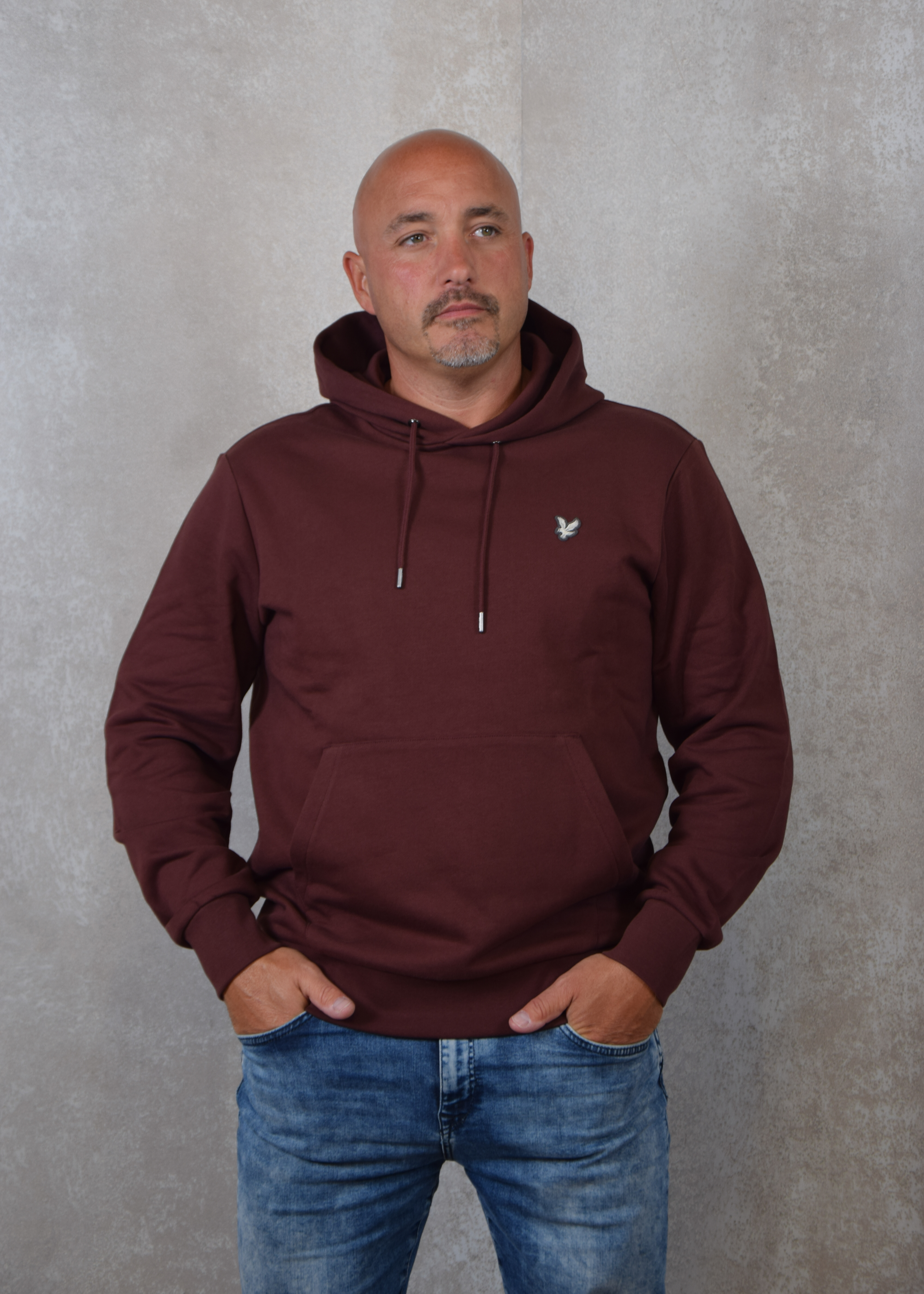 Lyle and Scott Diagonal waeve french terry hoodie