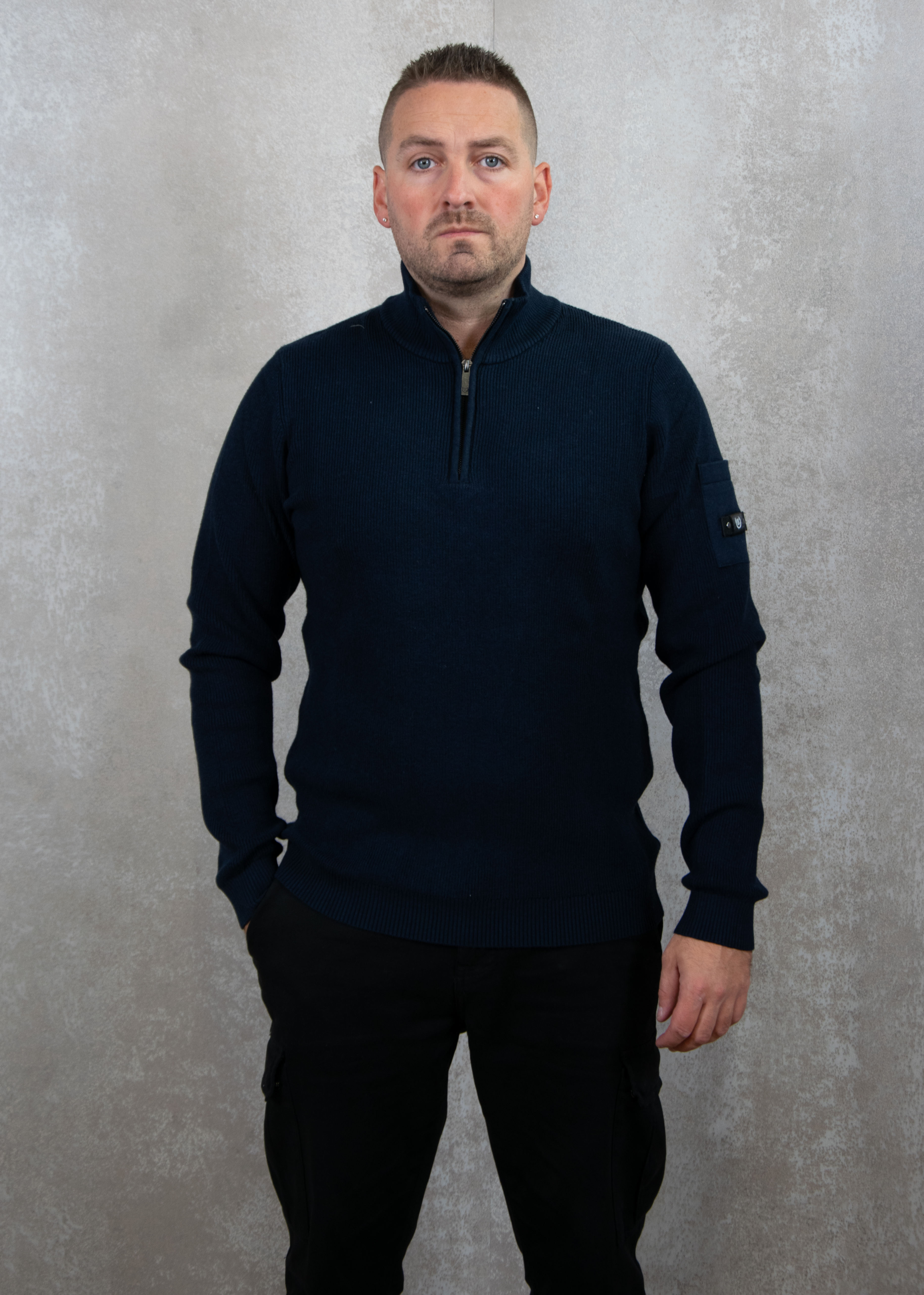 Quotrell D'azur knitted halfzip