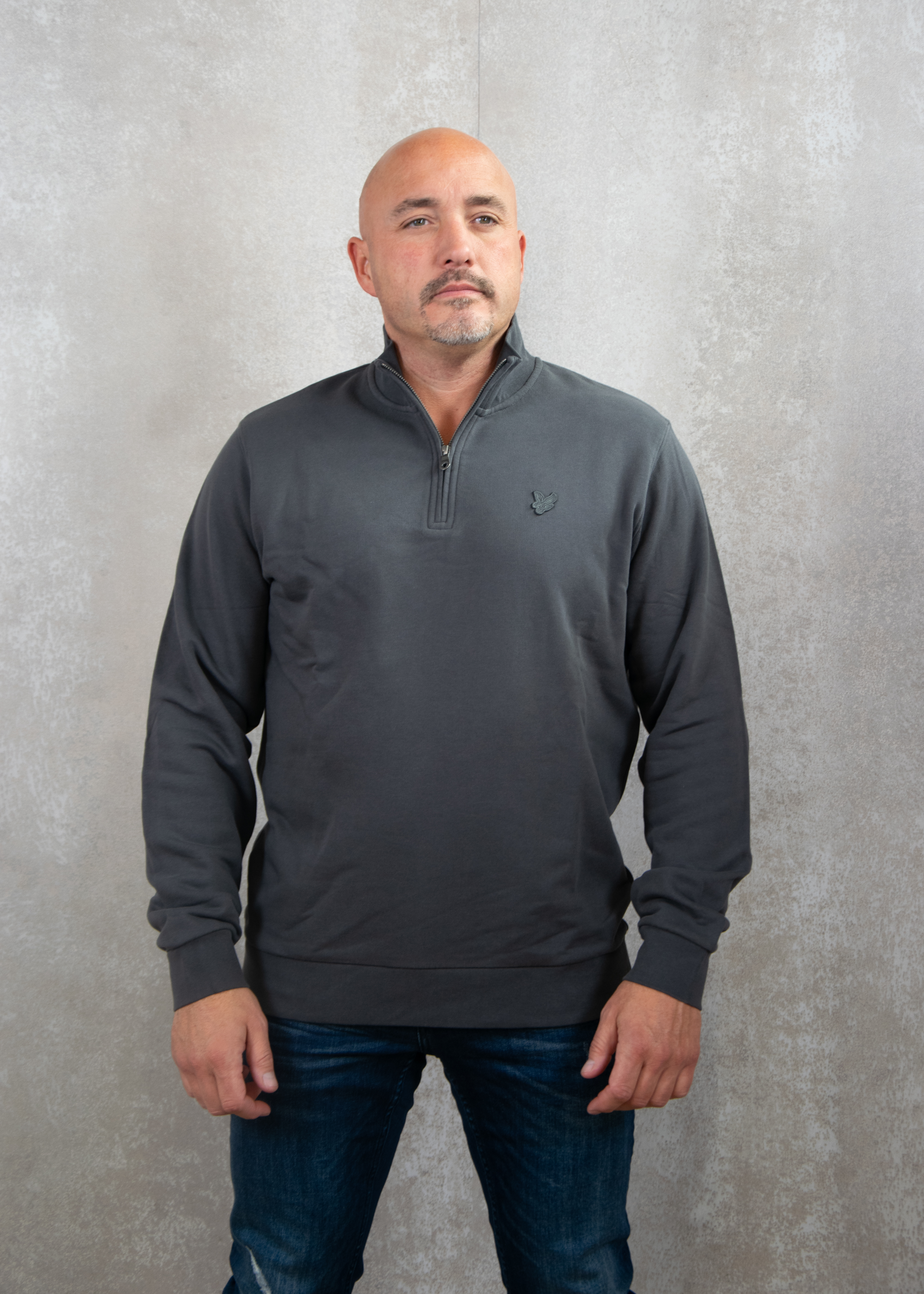 Lyle and Scott Tonal eagle quarter zip sweat