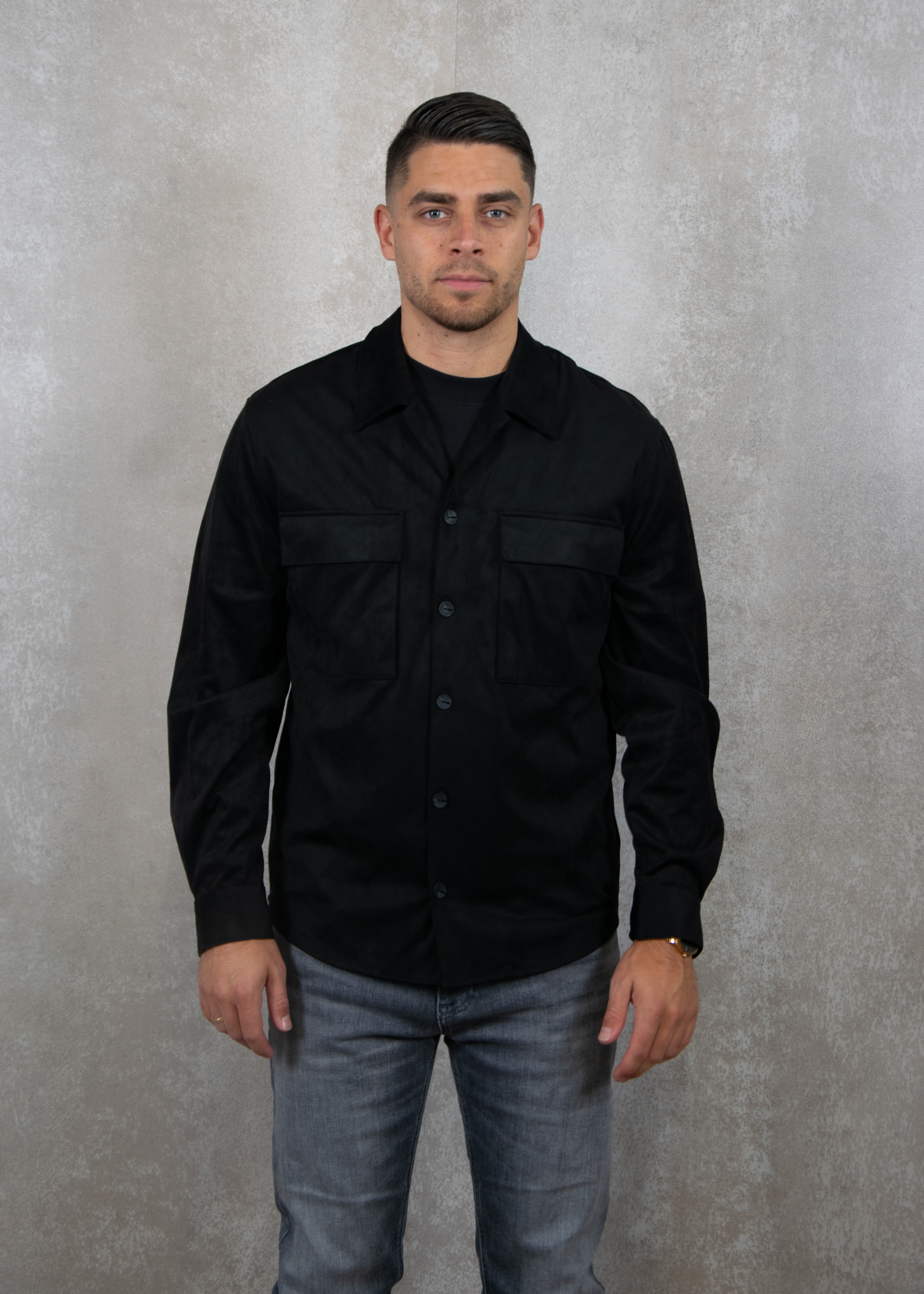 Antony Morato Shirt regular straight fit, suede aspect
