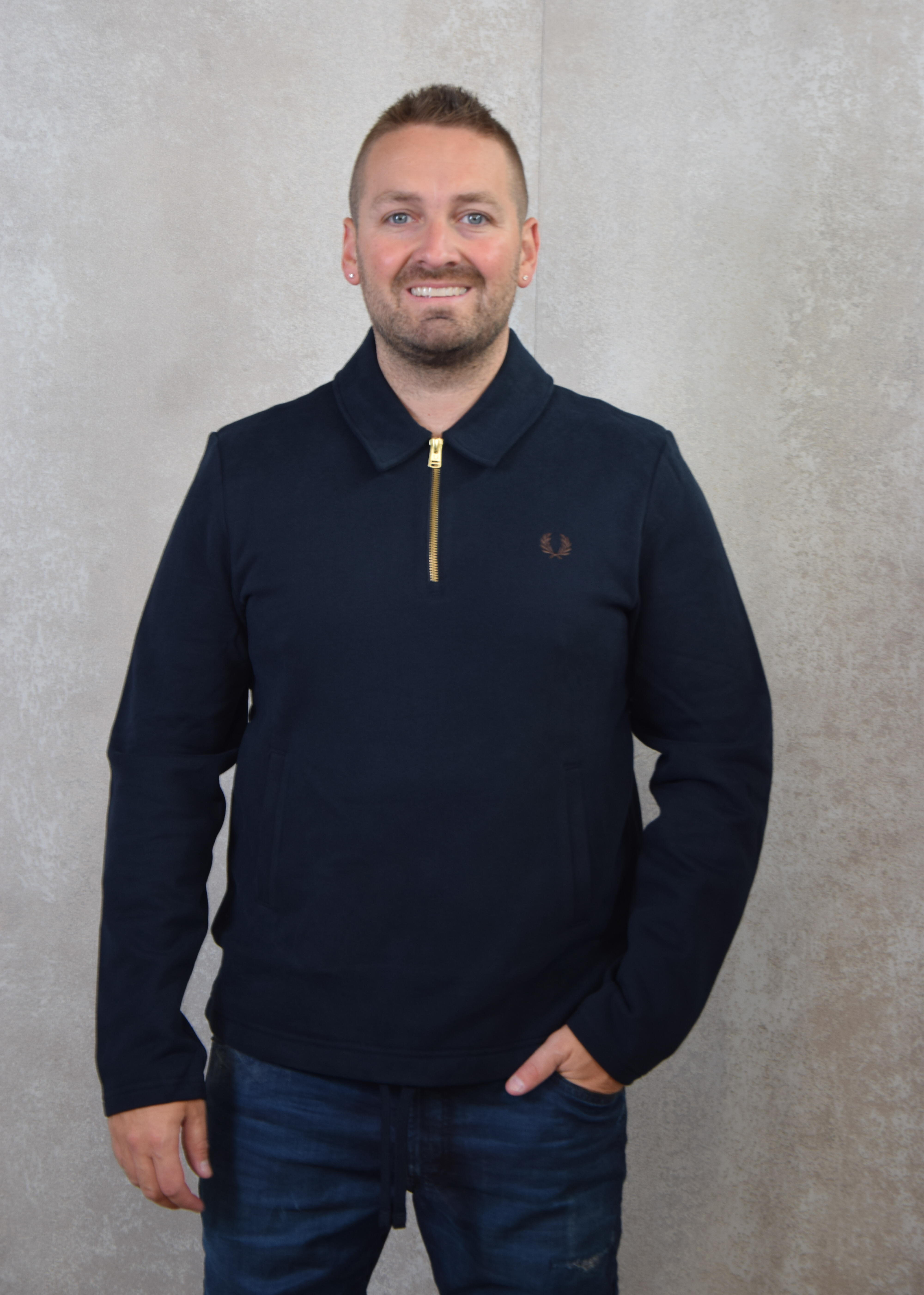 Fred Perry Half zip smock sweatshirt