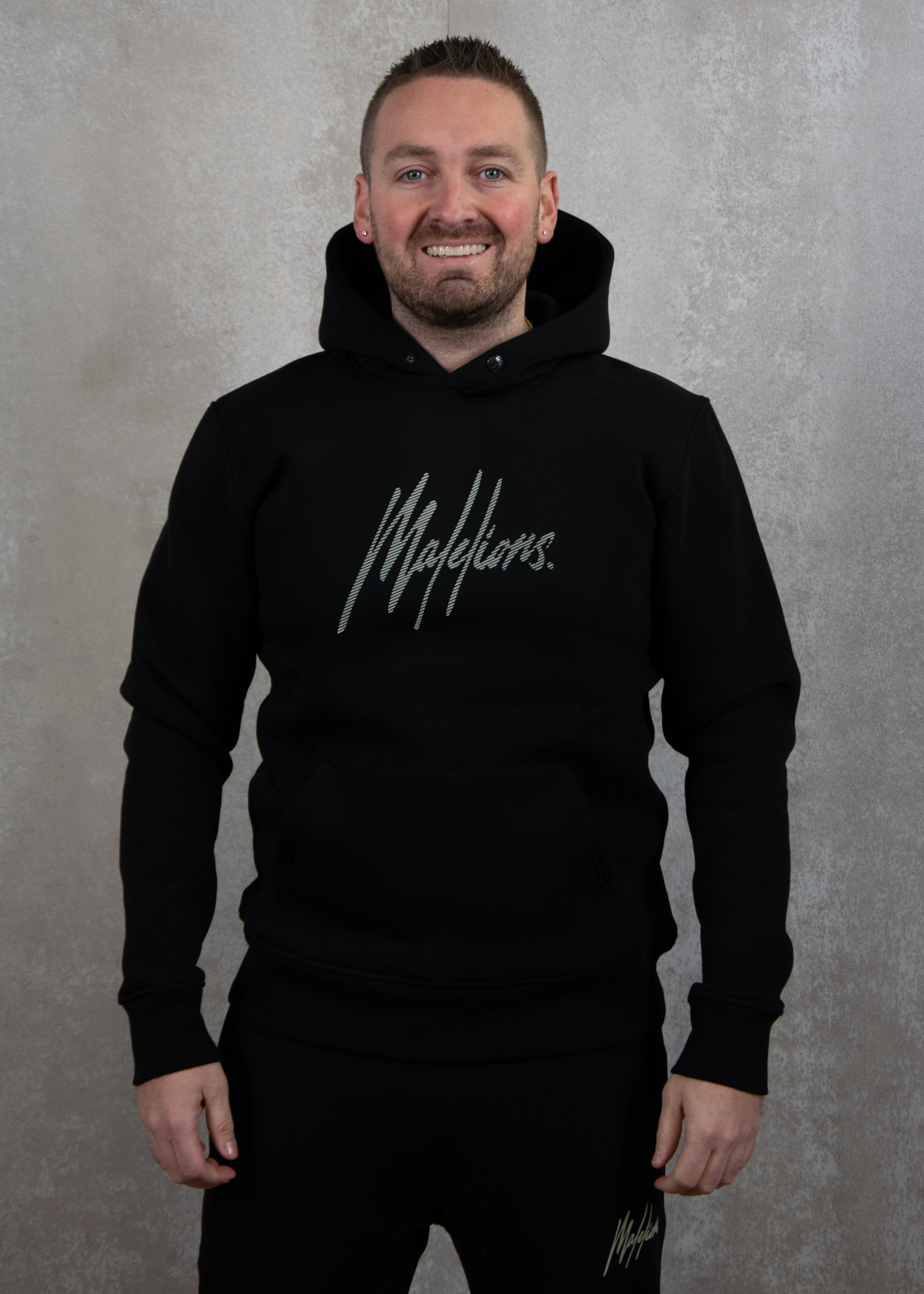 Malelions Striped signature hoodie