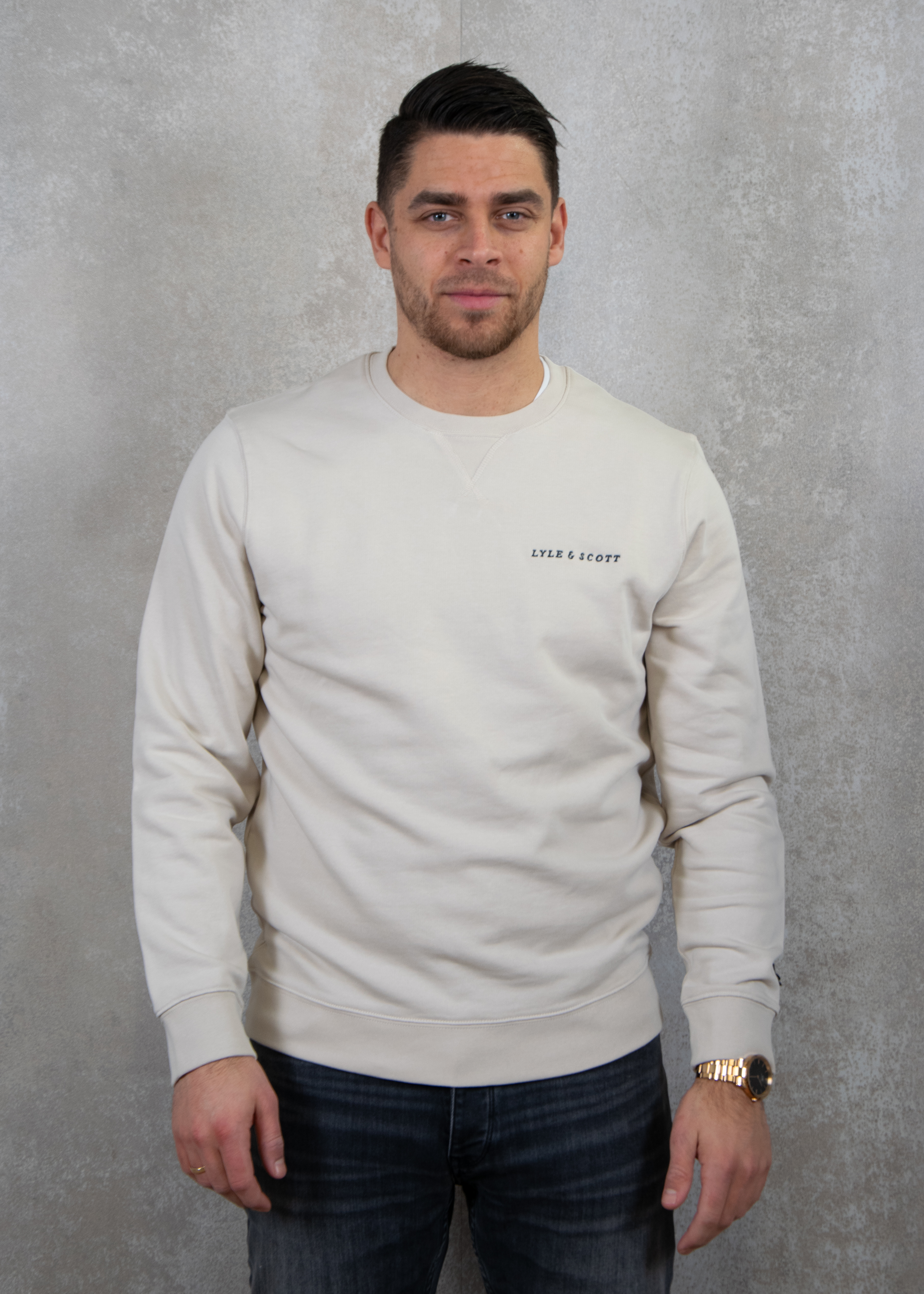 Lyle and Scott Loopback embroidered crew neck sweatshirt