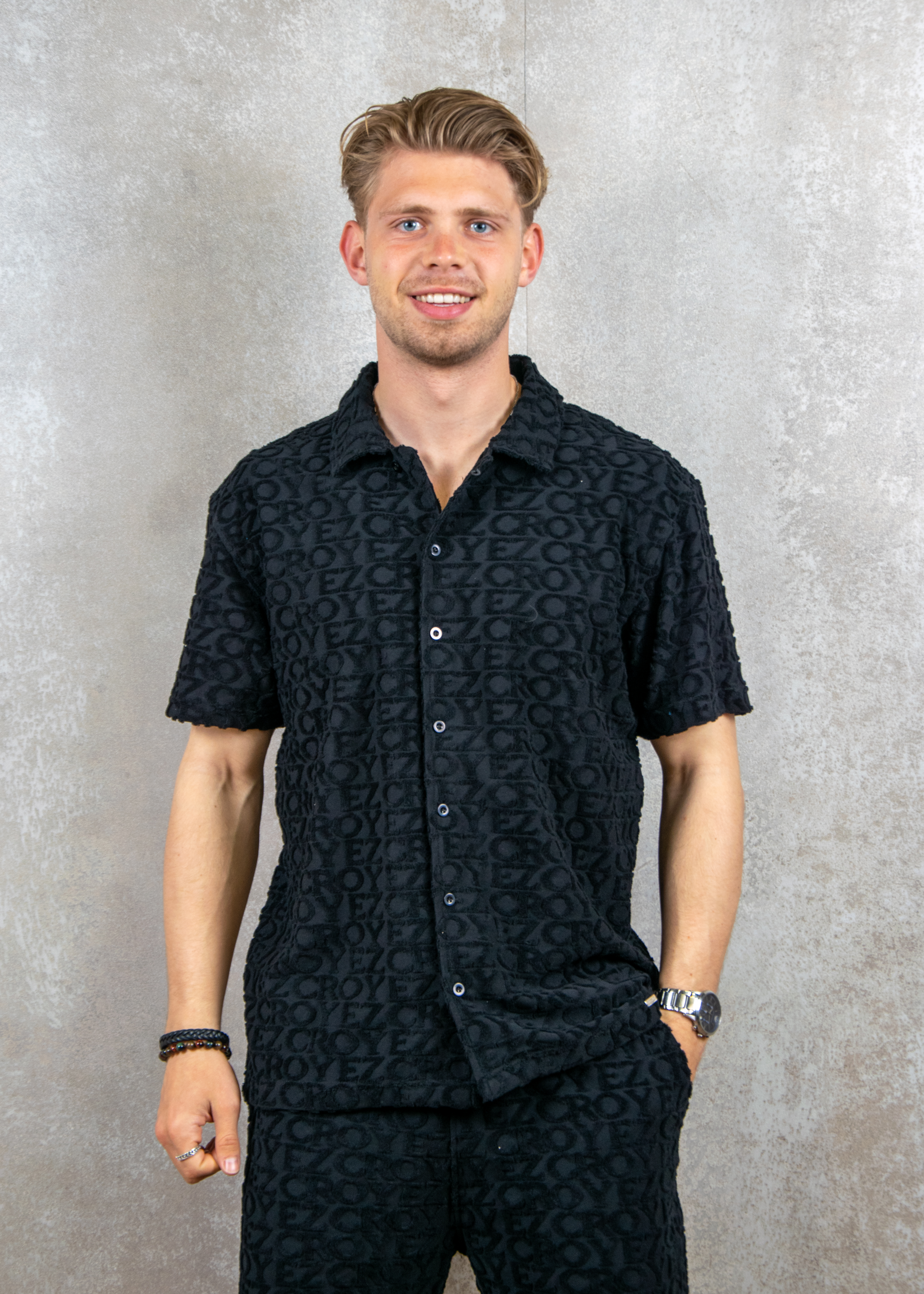 Croyez Homme Monogram towelling shirt