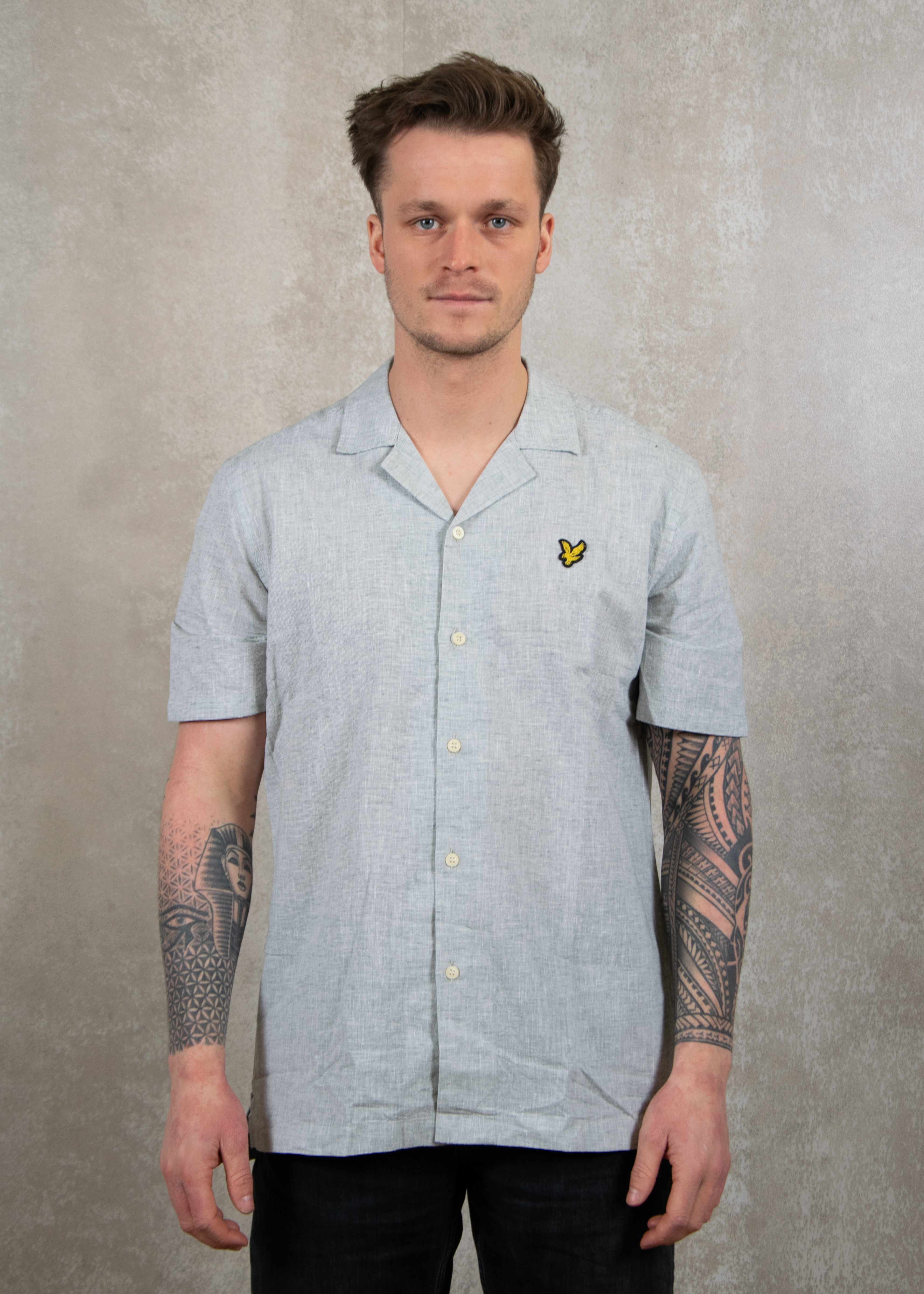 Lyle and Scott Linen blend oxford revere shirt