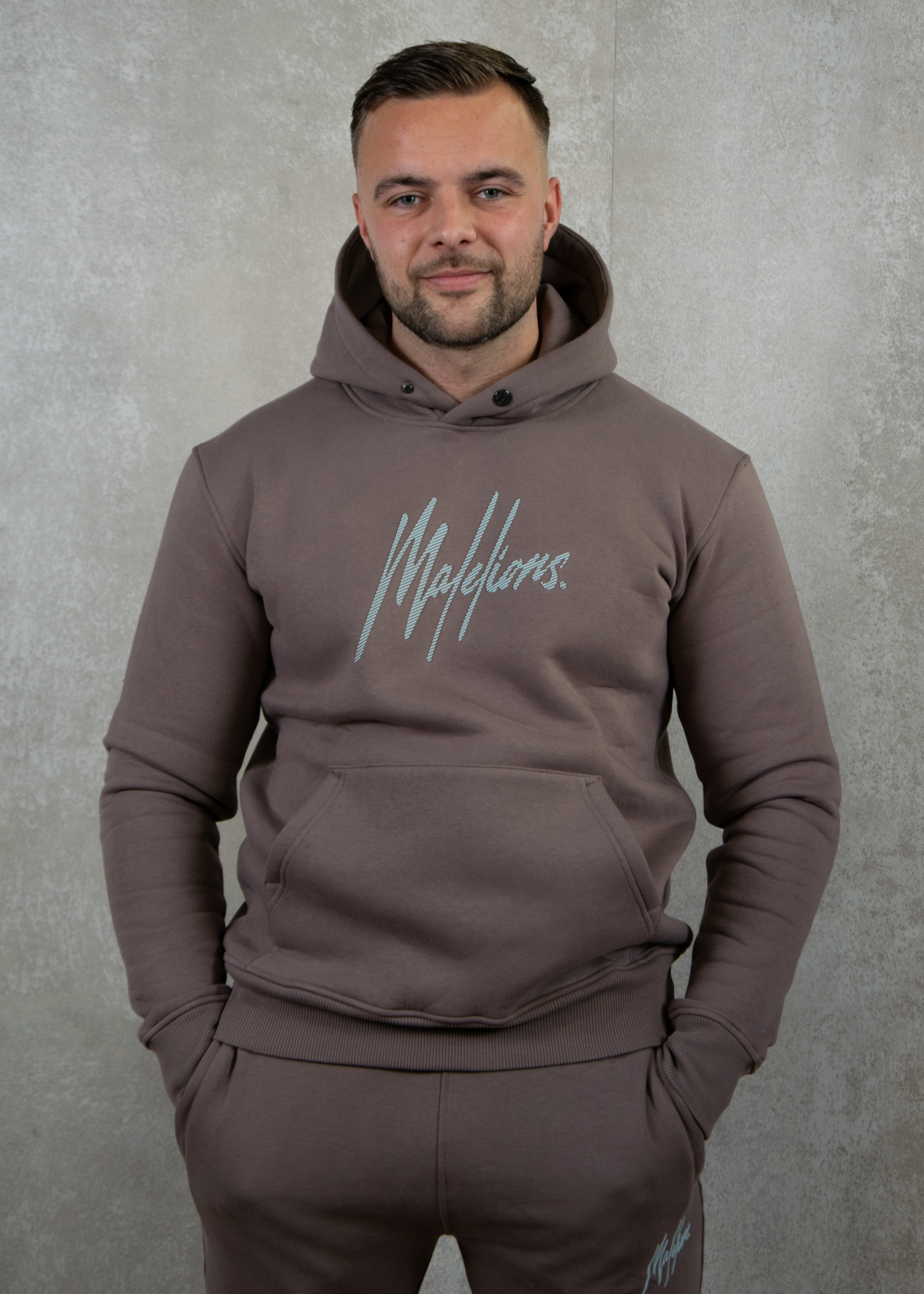 Malelions Striped signature hoodie