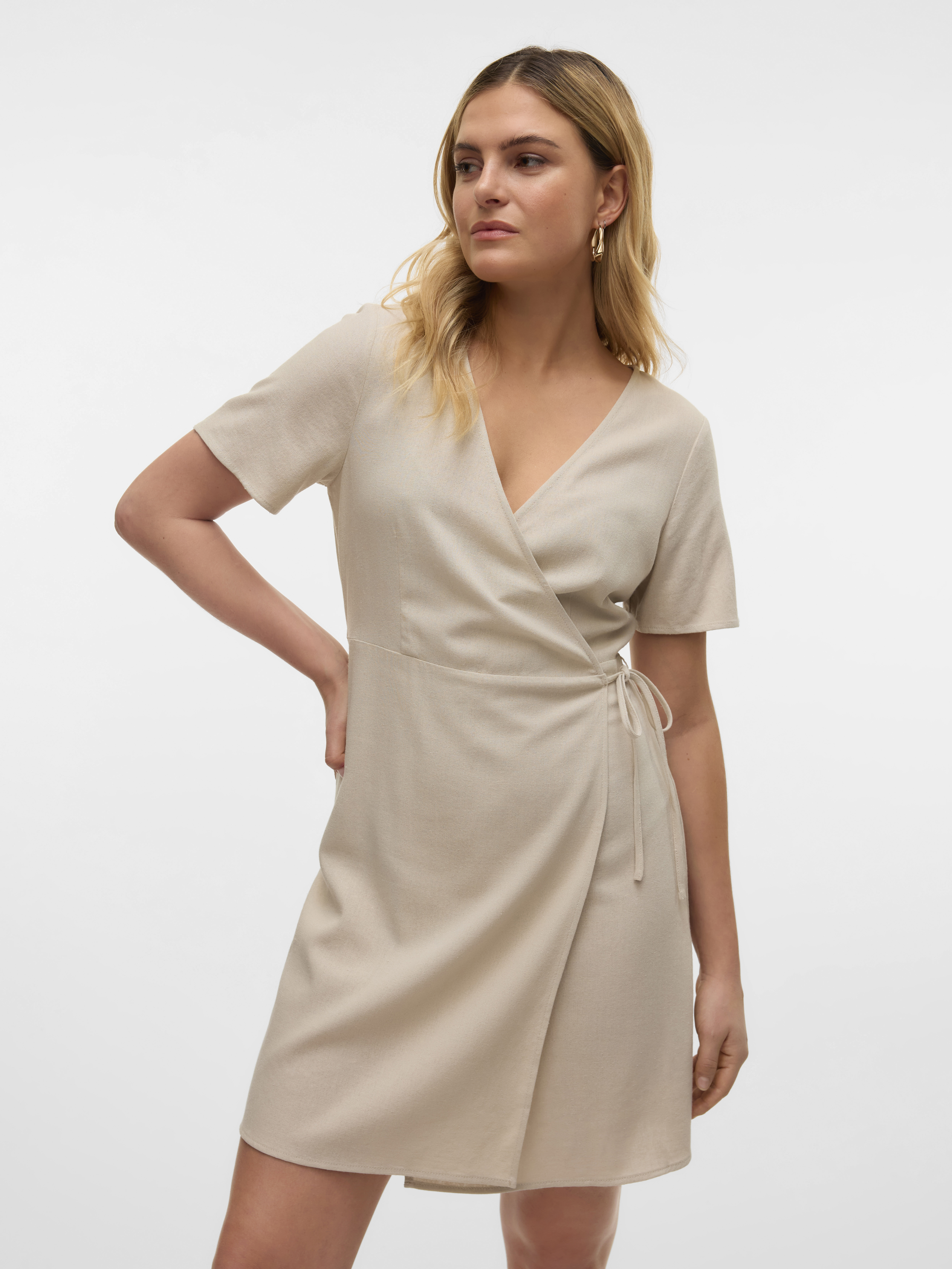 Vero Moda Vmmymilo s/s short wrap dress wvn g