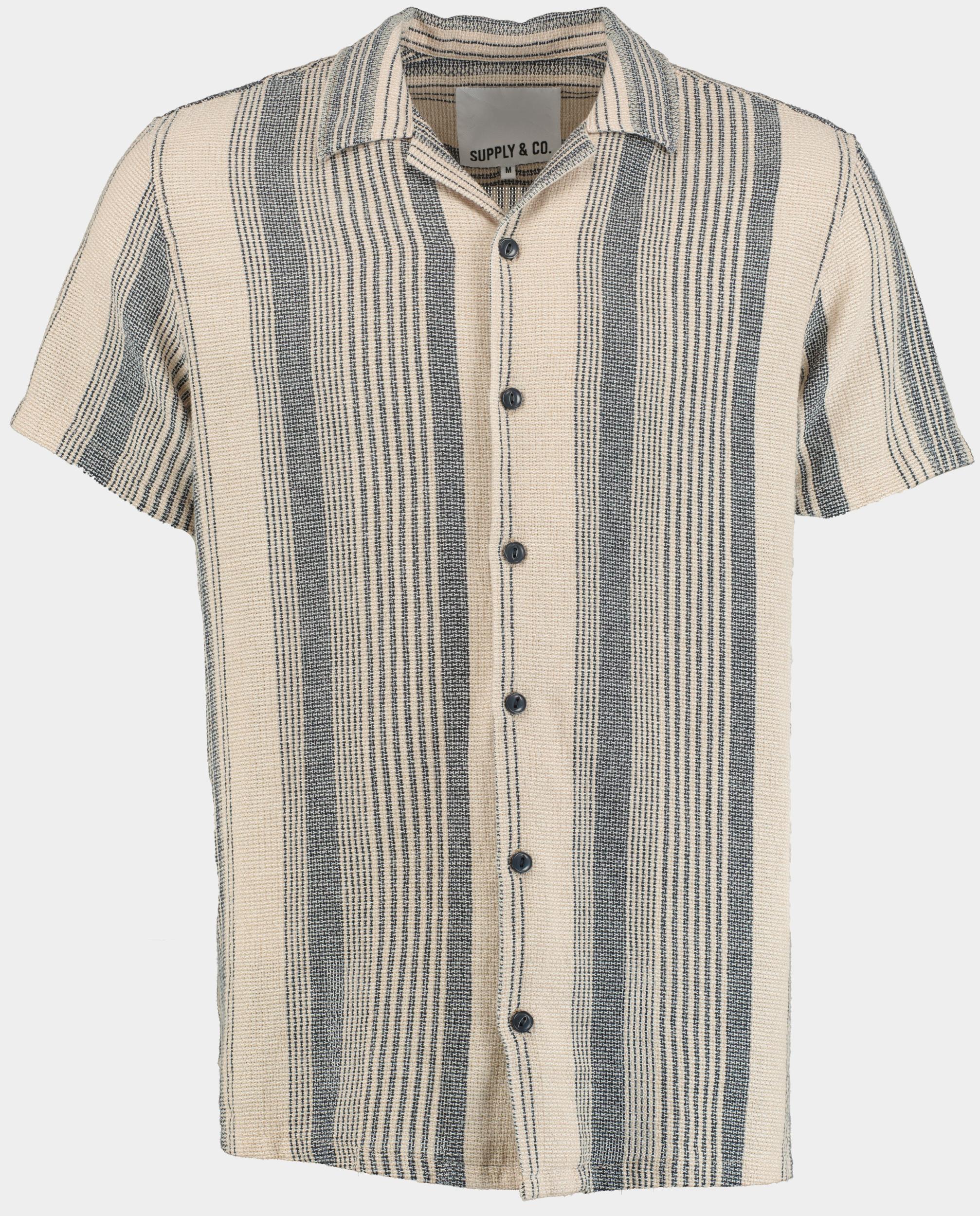 Supply & Co Casual hemd korte mouw raff shirt ss stripe structur 25107ra19/190 pebble