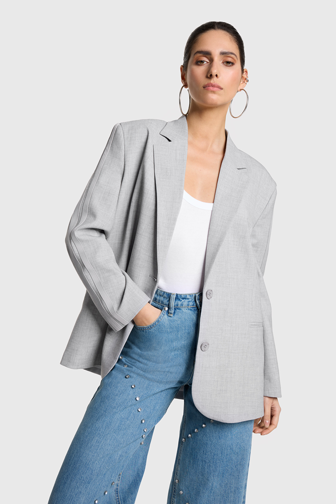 Alix The Label 2504406257 ladies woven flowy blazer