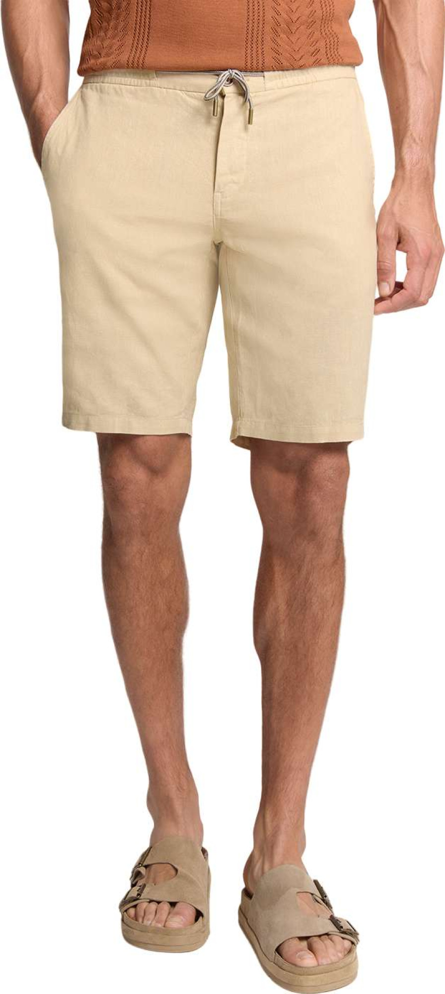 No Excess Short with linen garment dyed sand