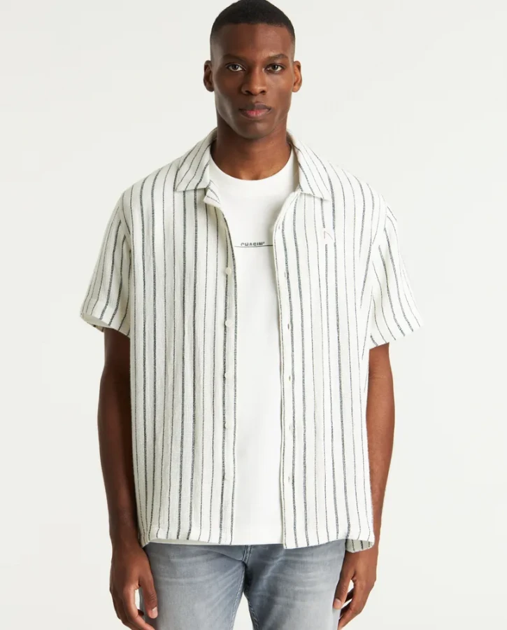 Chasin' 62120007 e53 heren doby stripe overshirt chas