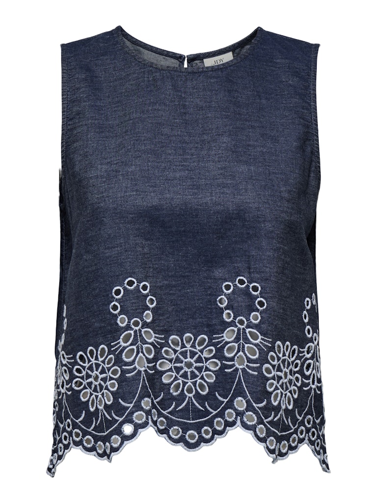 Jacqueline de Yong margot s/l embroidery top wvn 15352788 medium blue denim