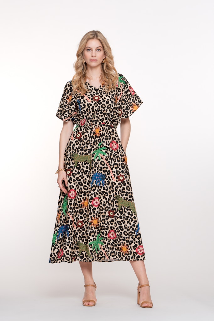 Geisha dress 57348-20 720 sand/green/blue
