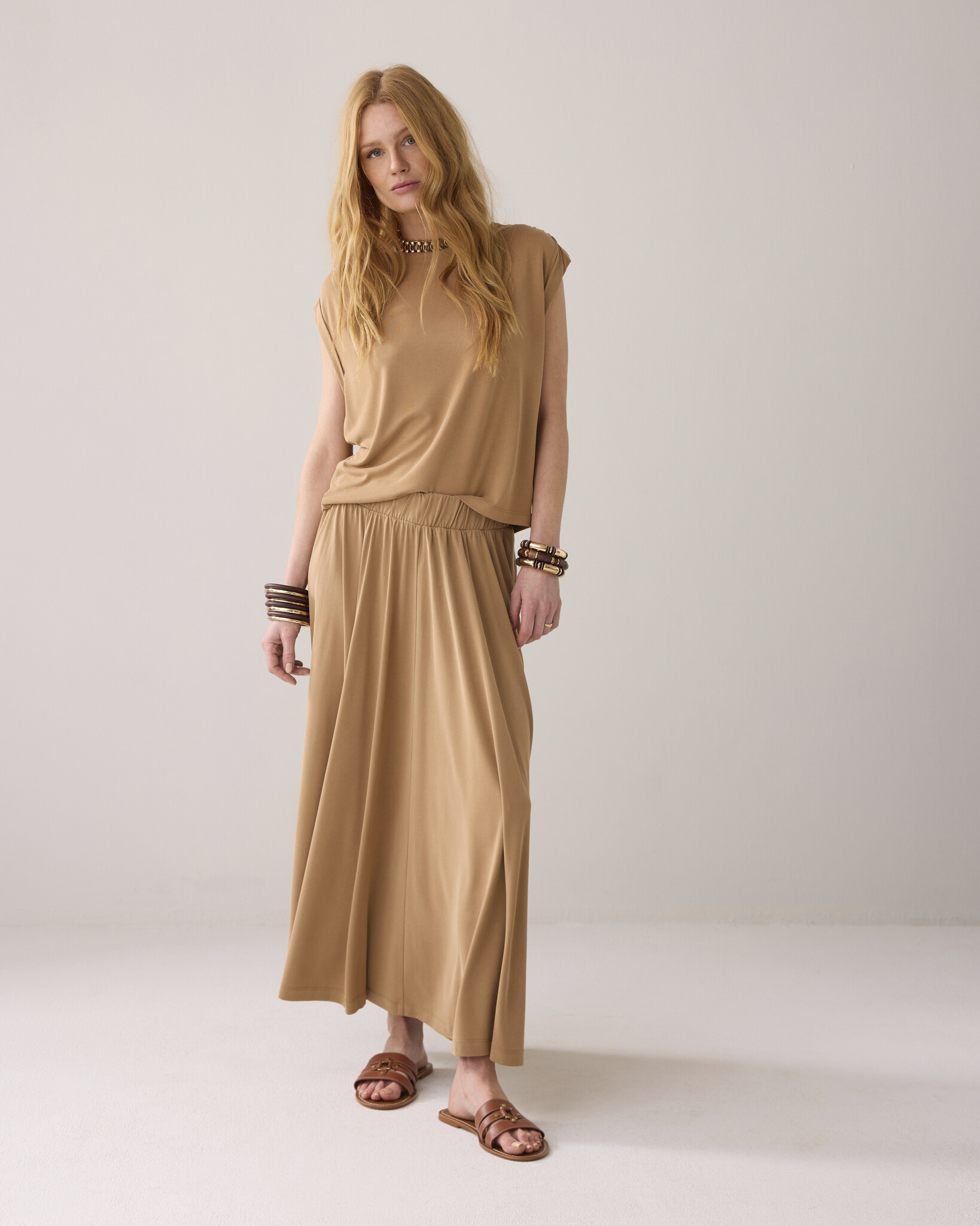 Summum 6s1336-30690 714 skirt washed modal jersey peanut