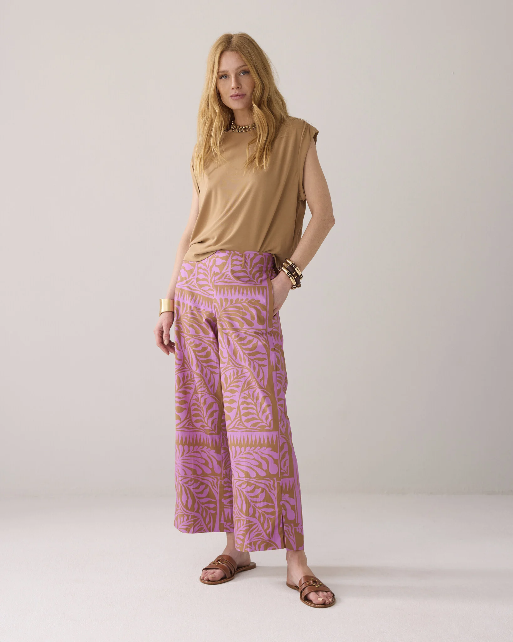 Summum 4s2824-12223 557 trousers two tone print cyclaam