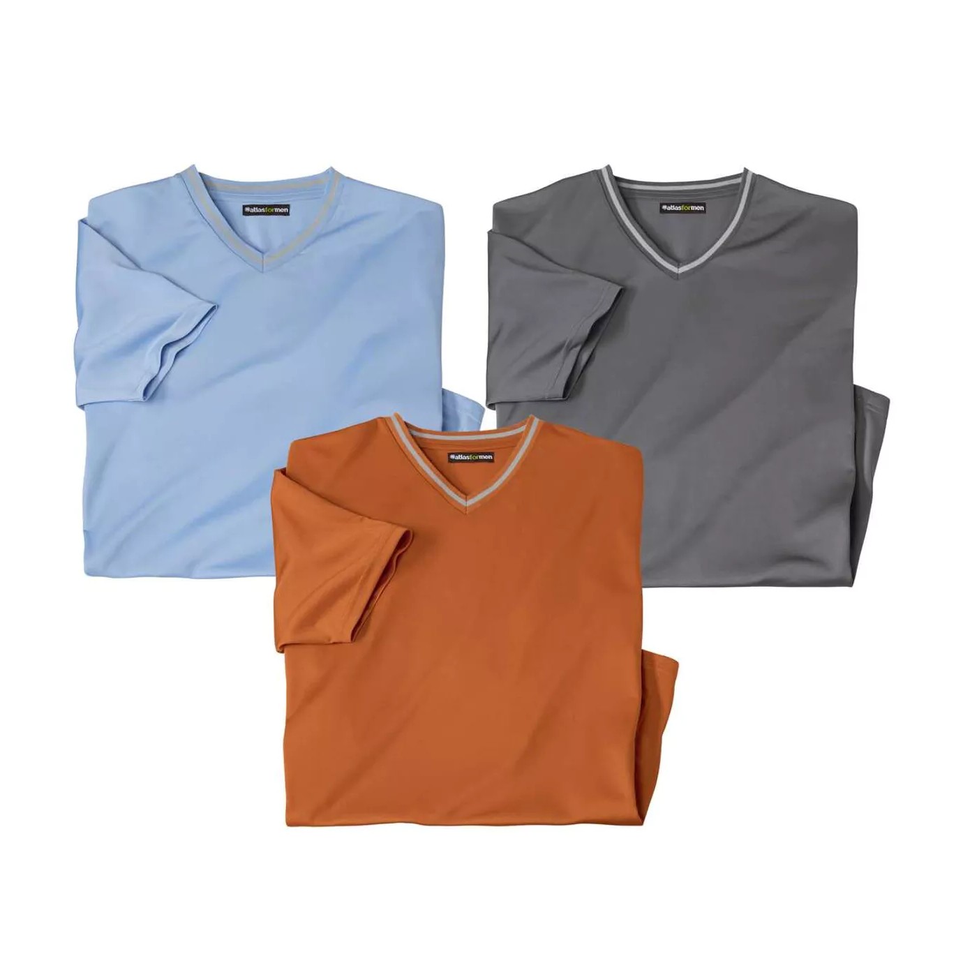 Atlas For Men Heren v hals t-shirt (pak van 3)