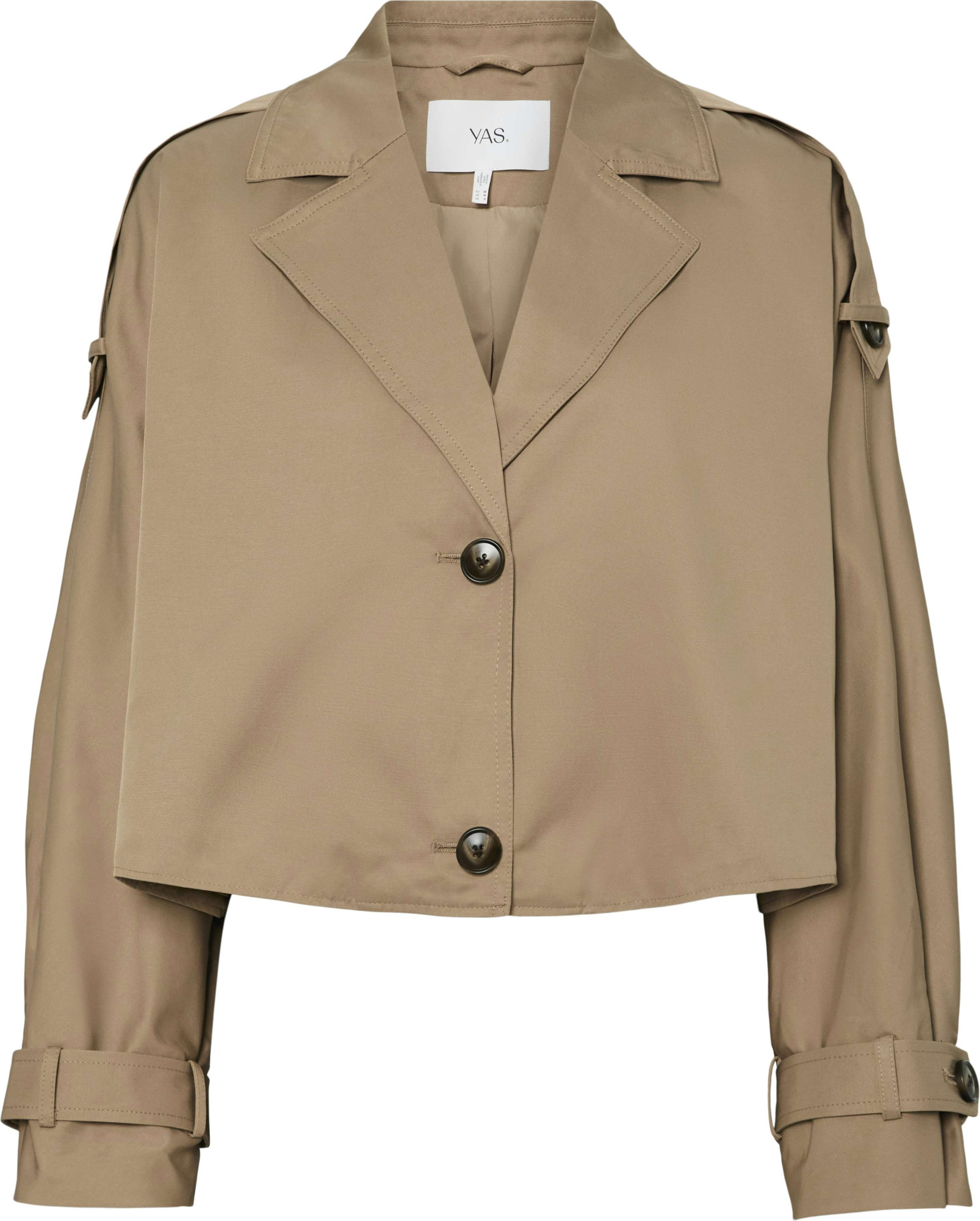 Y.A.S Yasemira ls short trenchcoat ex silver mink