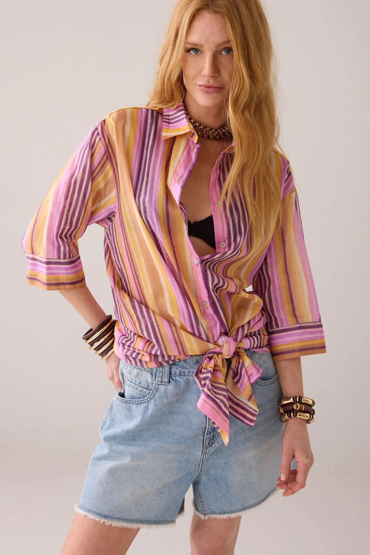 Summum 2s3310-12230 blouse long d stripe