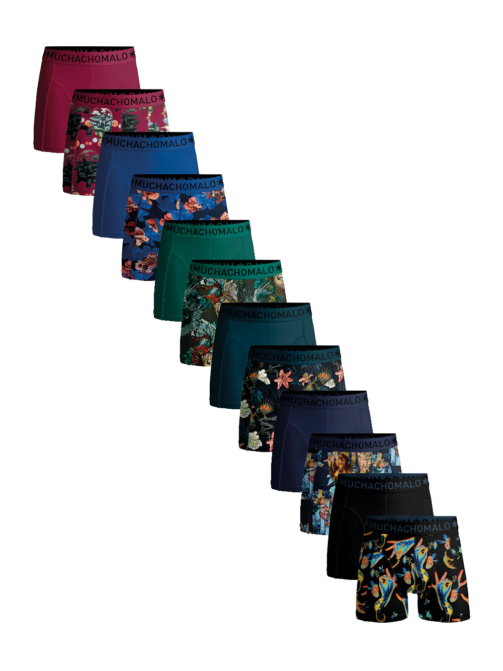 Muchachomalo Heren 12-pack boxershorts print/effen