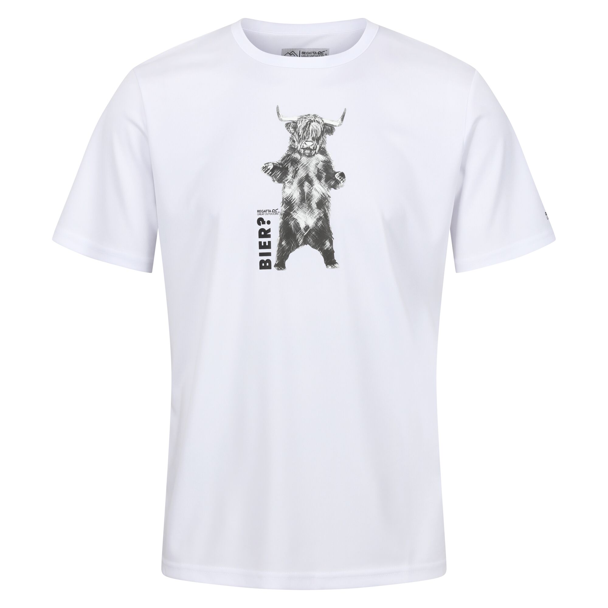 Regatta Heren fingal slogan iii bier hoogland koe t-shirt