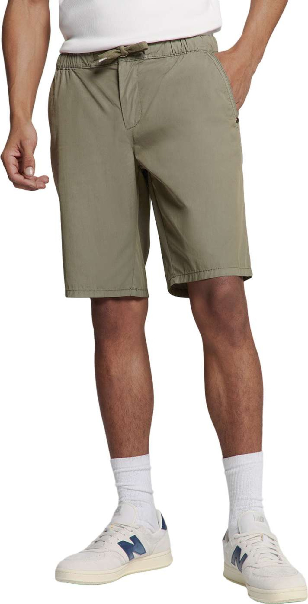 No Excess Short chino garment dyed light weig dark moss