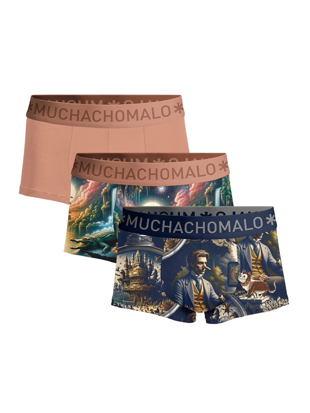 Muchachomalo Heren 3-pack trunks pinocchio peter
