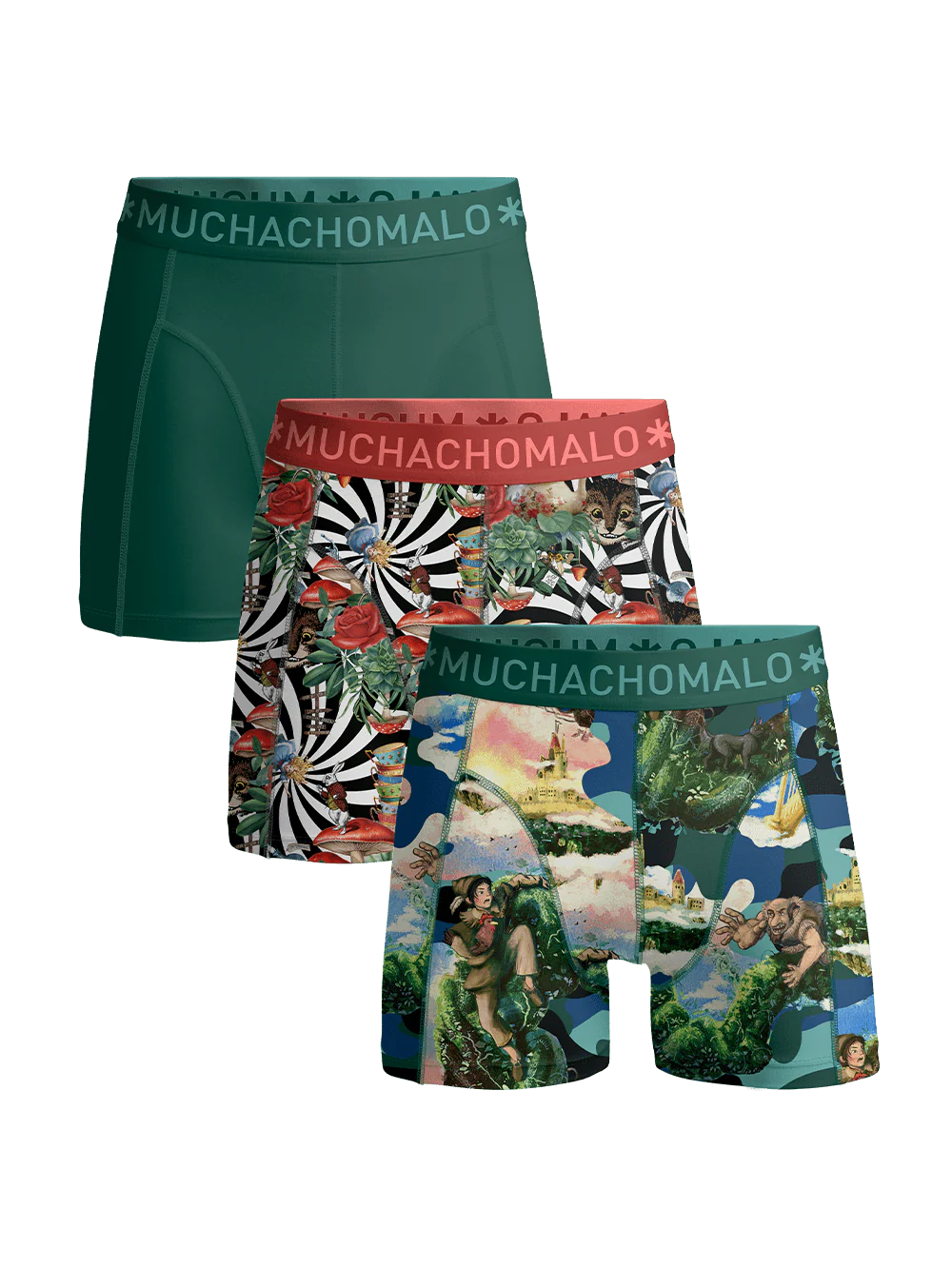 Muchachomalo Jongens 3-pack boxershorts jackbean alicewonder