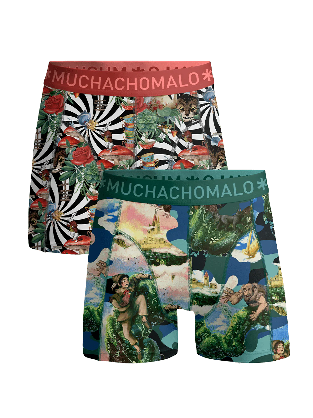 Muchachomalo Jongens 2-pack boxershorts jackbean alicewonder