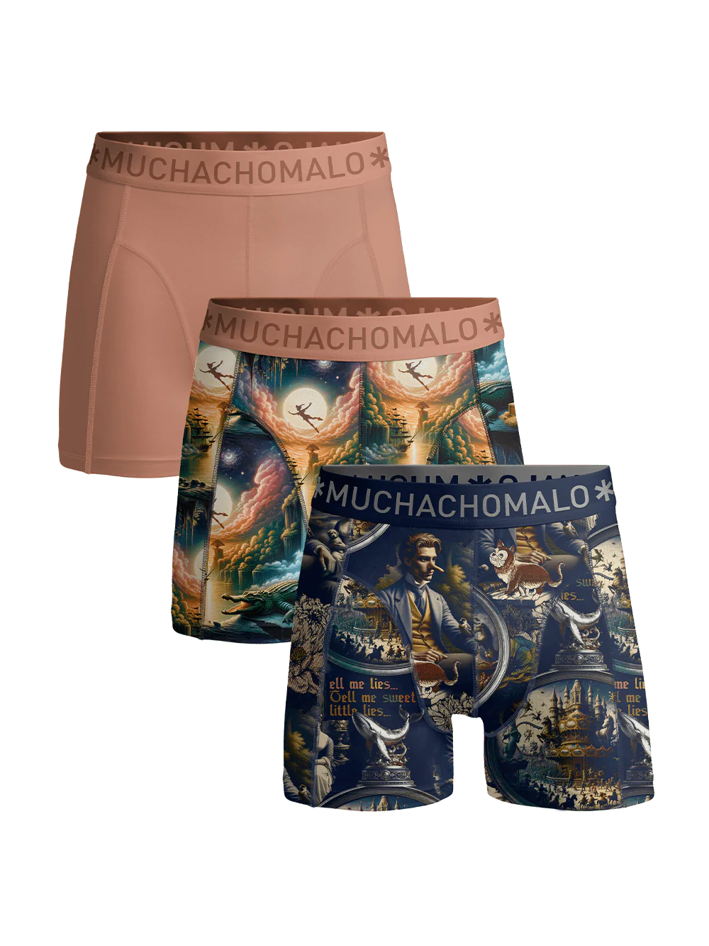 Muchachomalo Jongens 3-pack boxershorts pinocchio peter
