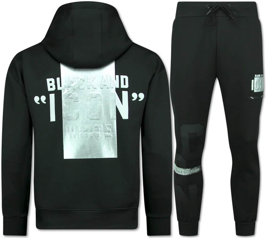 Top-Star Icon hoodie zilveren print joggingpak volwassenen