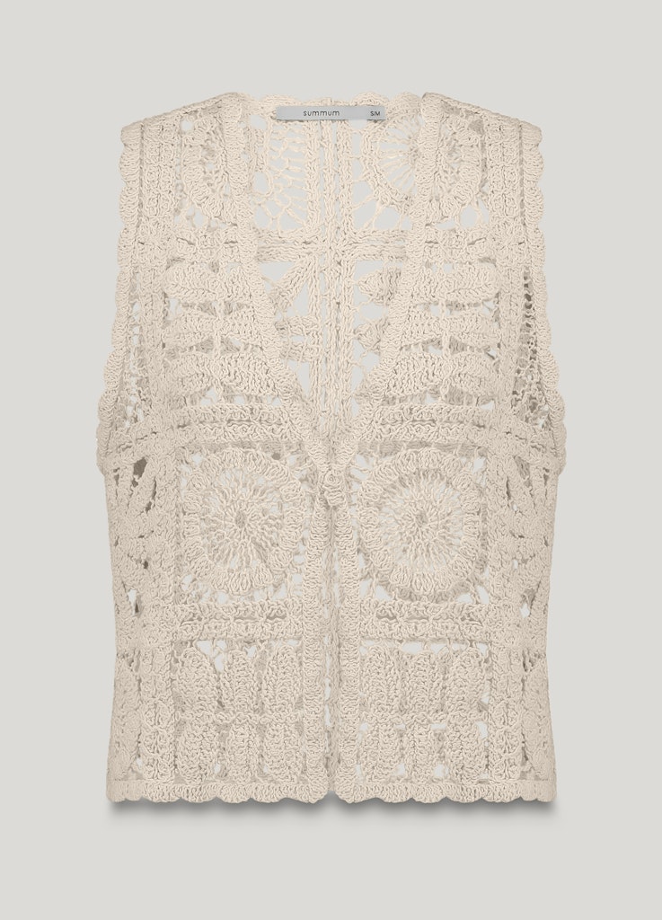 Summum gilet flower crochet knit 7s7921-70021 122 ivory