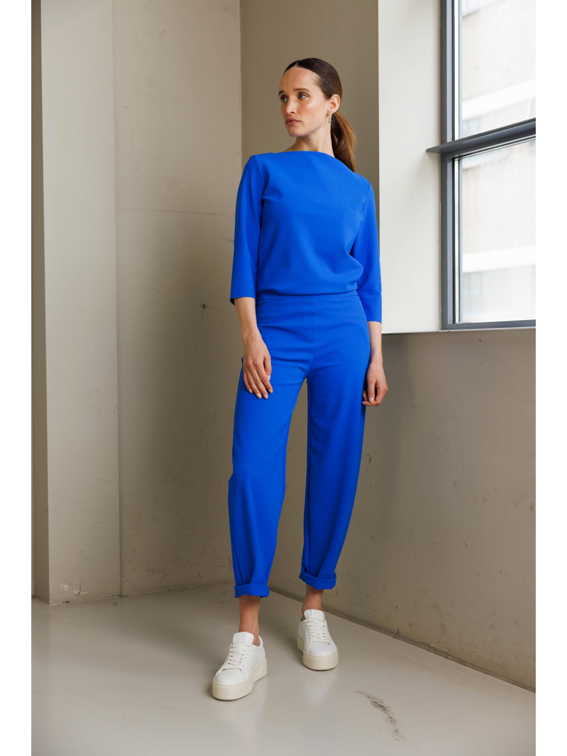 studio .ruig travel jersey broek Bon blauw