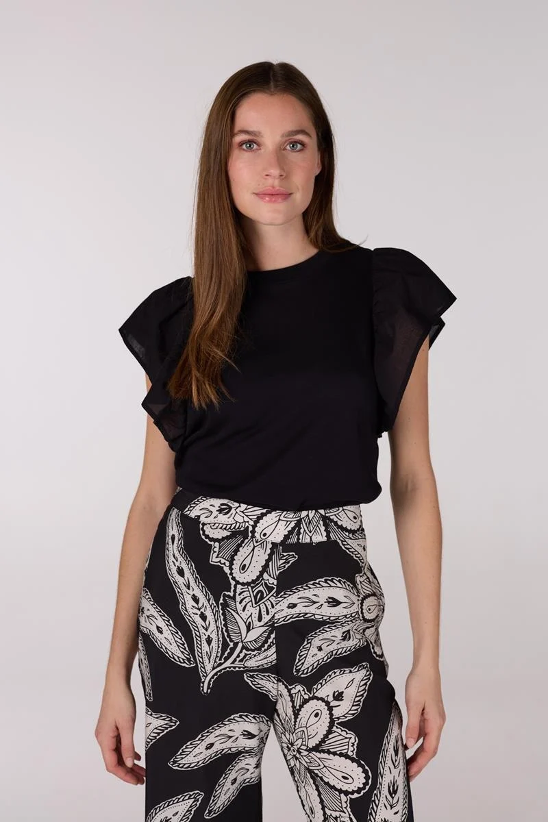 Jansen Amsterdam Felipa shirt ruffled cap sleeve hs25 000999