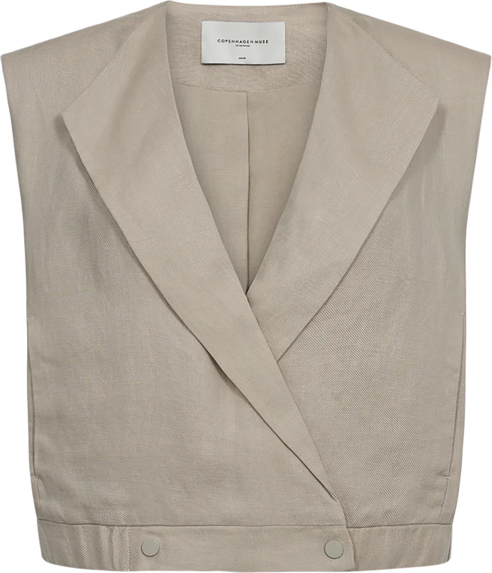 Copenhagen Muse Cmnatuli linen short waistcoat oyster grey