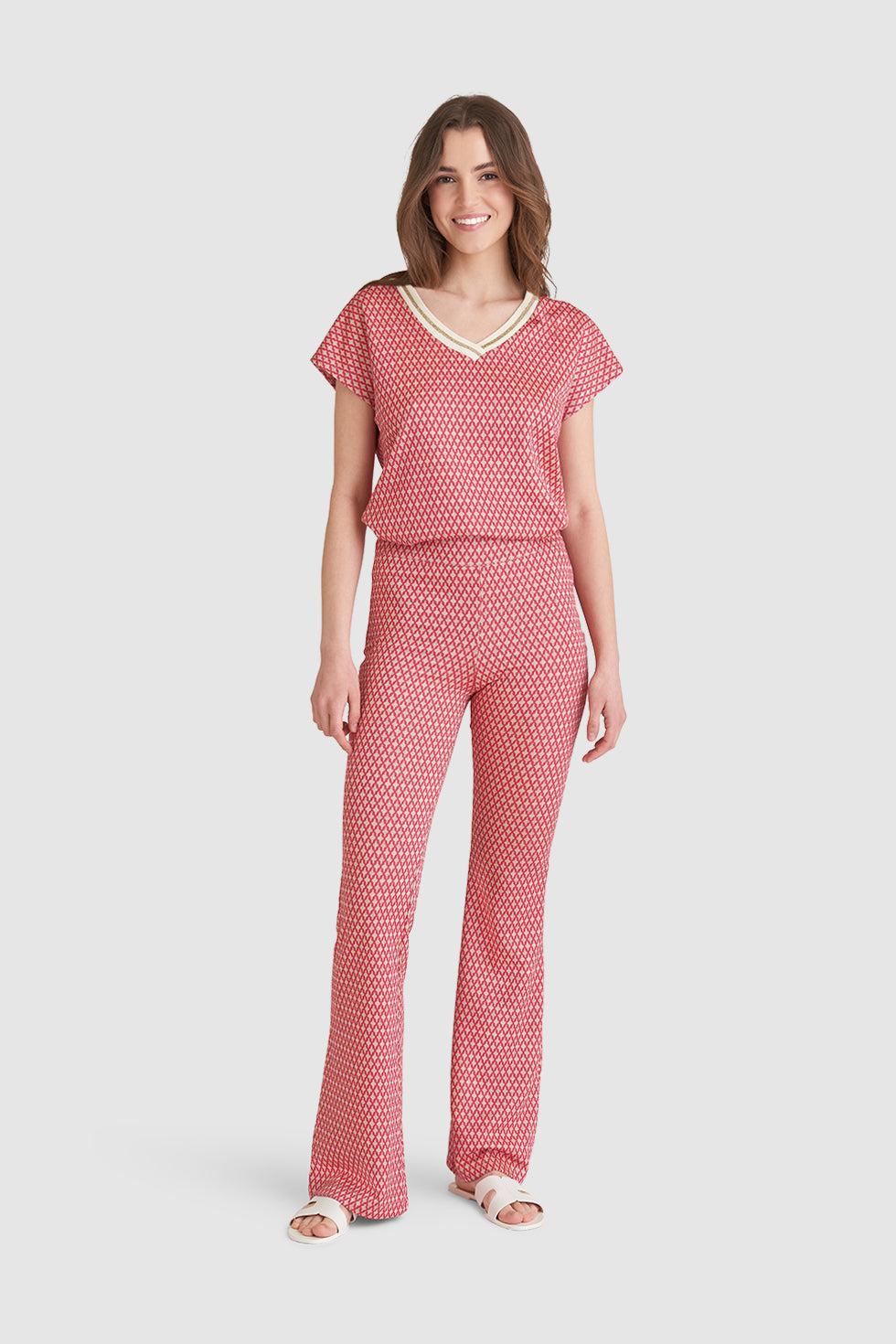 Smashed Lemon 23223 broek met retro print |