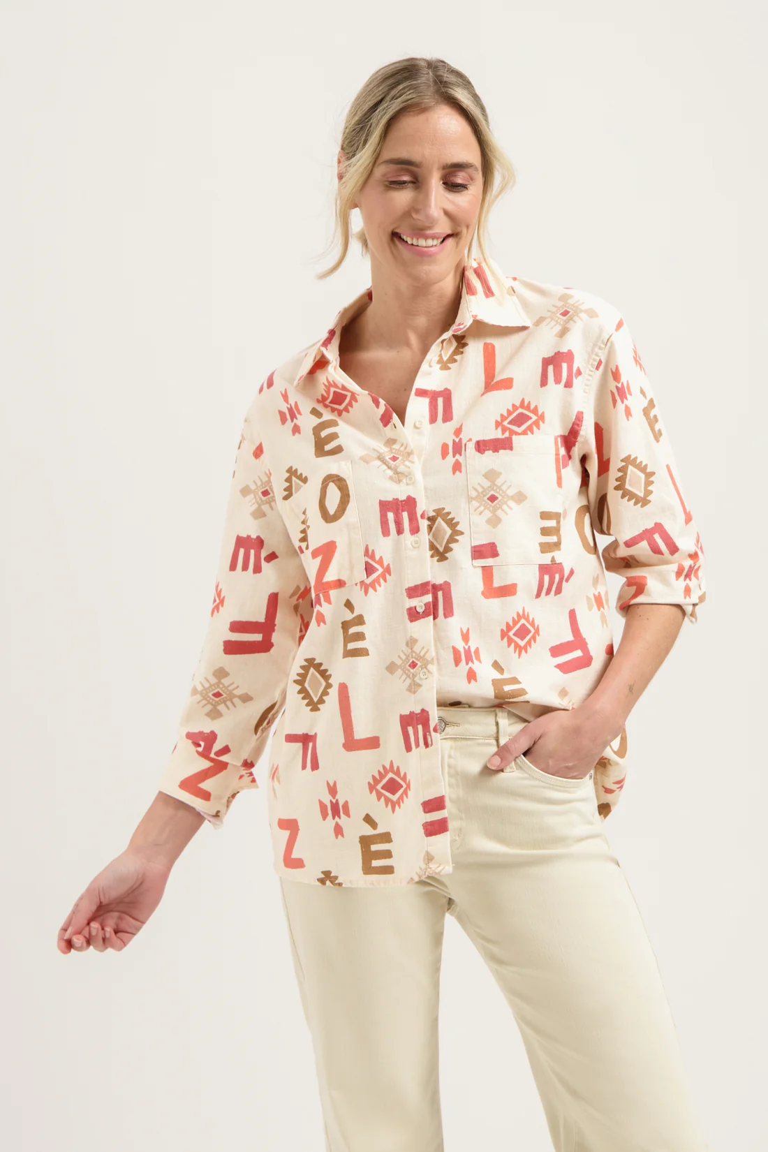 Florèz Cr0178 998 lona blouse letter print