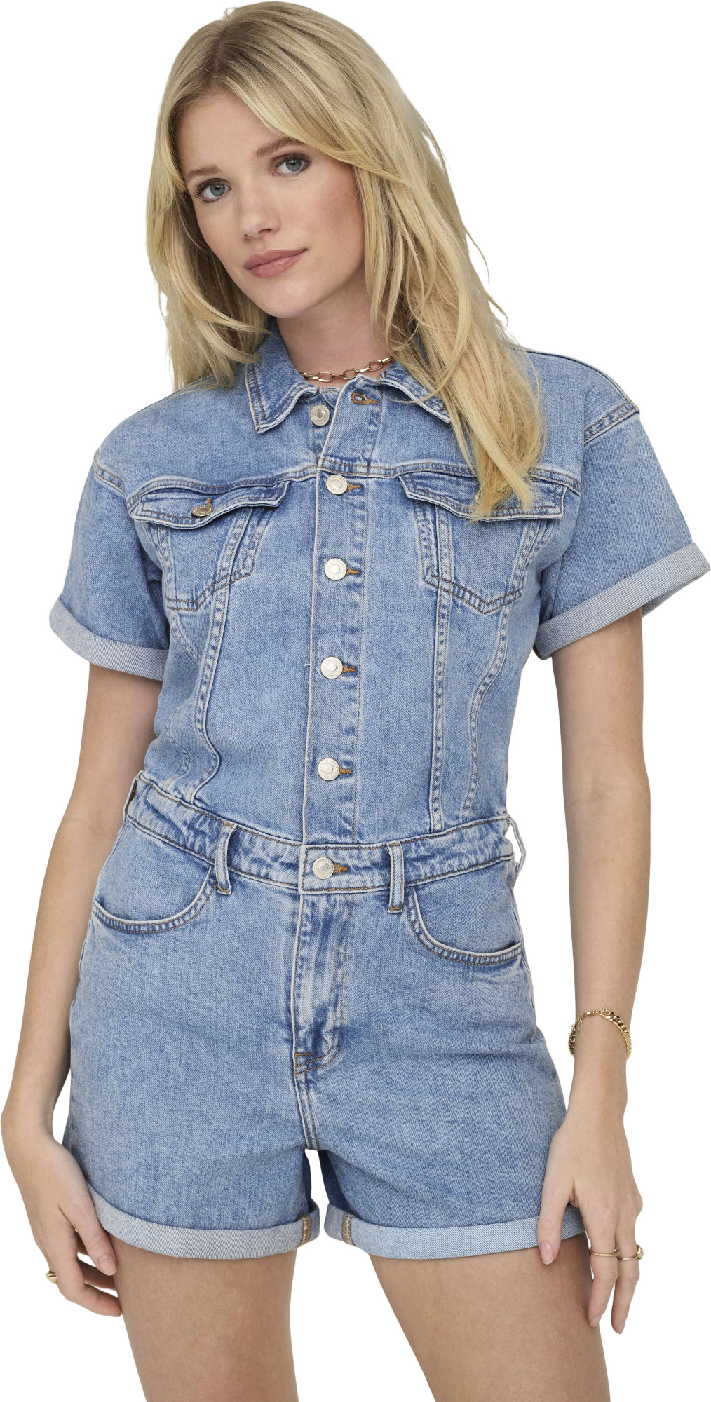 Only Onlcastel s/s dnm playsuit azg light blue denim