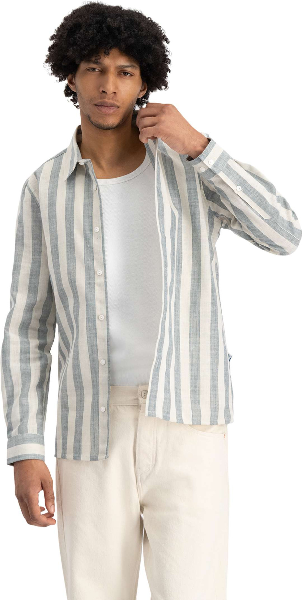 Law of the sea Allure slub stripe shirt